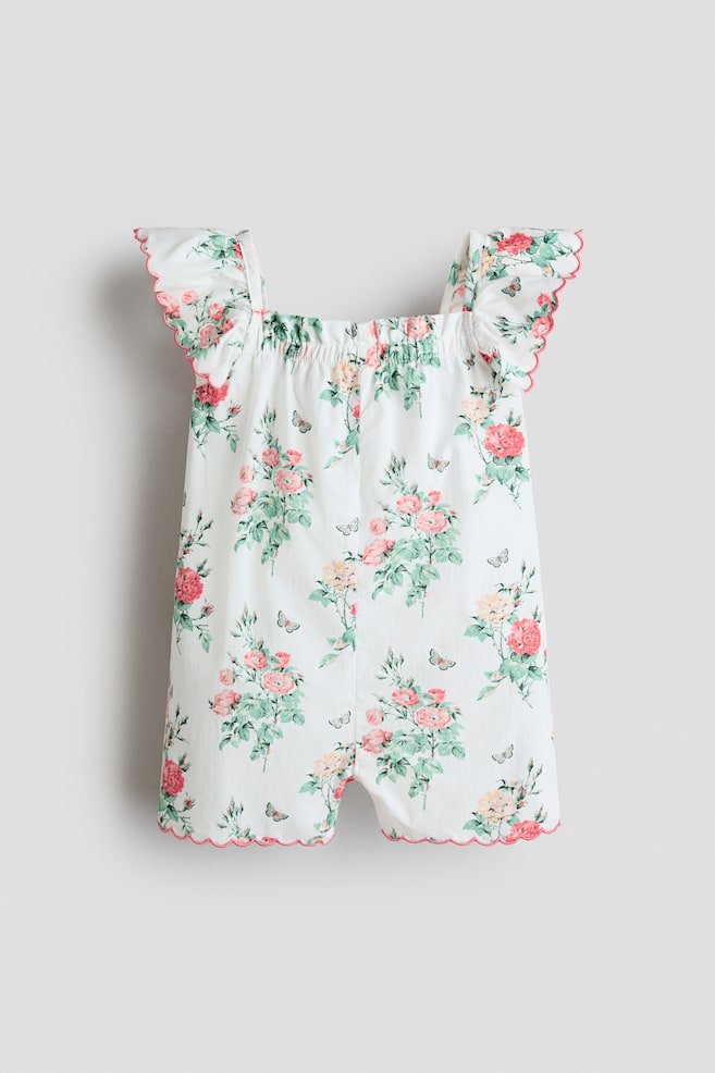 Floral-Print Cotton Romper Suit - White/floral - 1