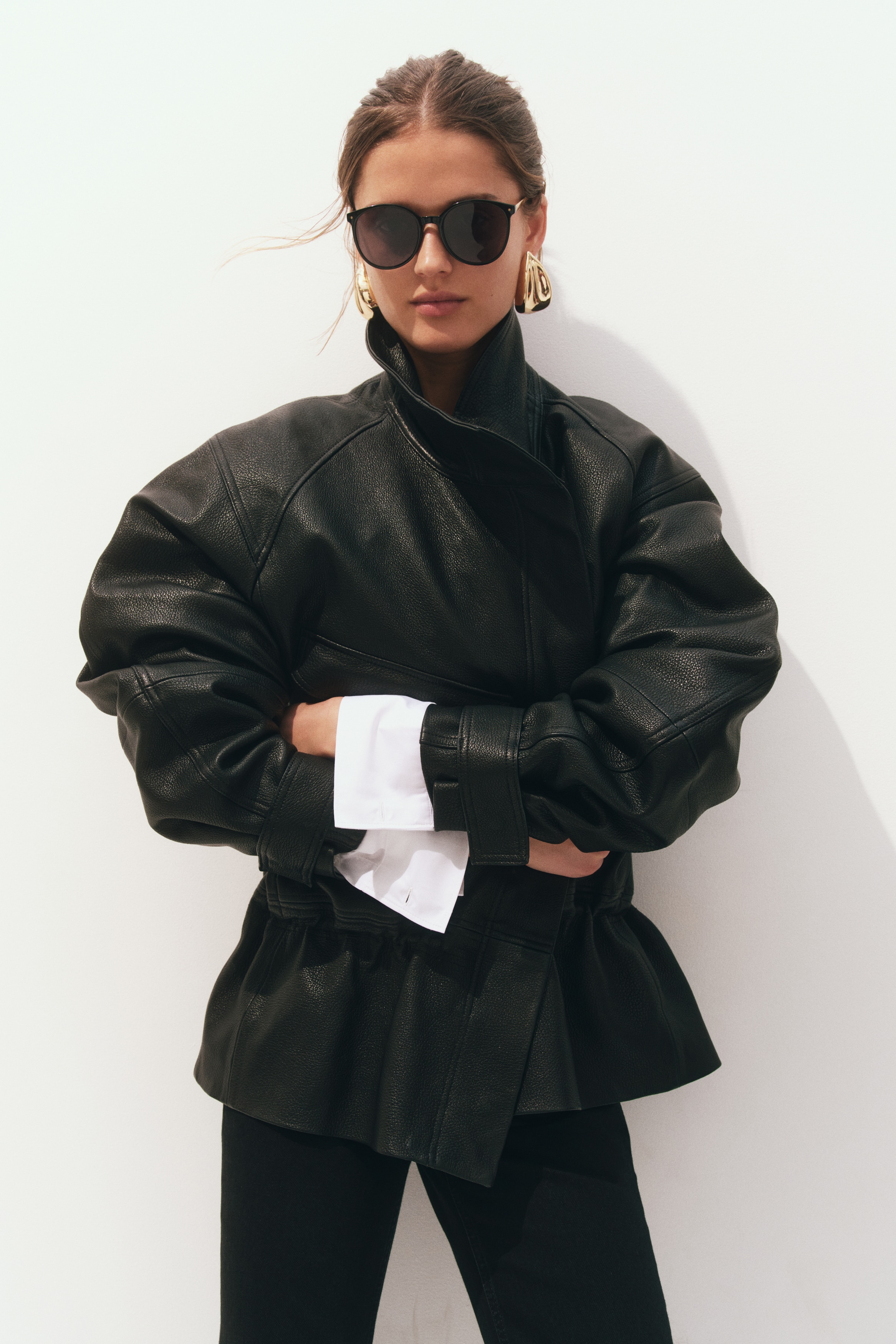 Lentes de sol circulares - Negro/Dorado