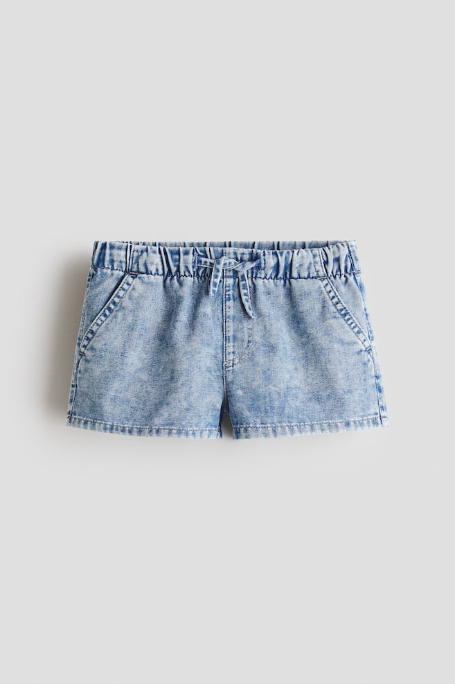 Denim shorts - Washed light denim blue - 1