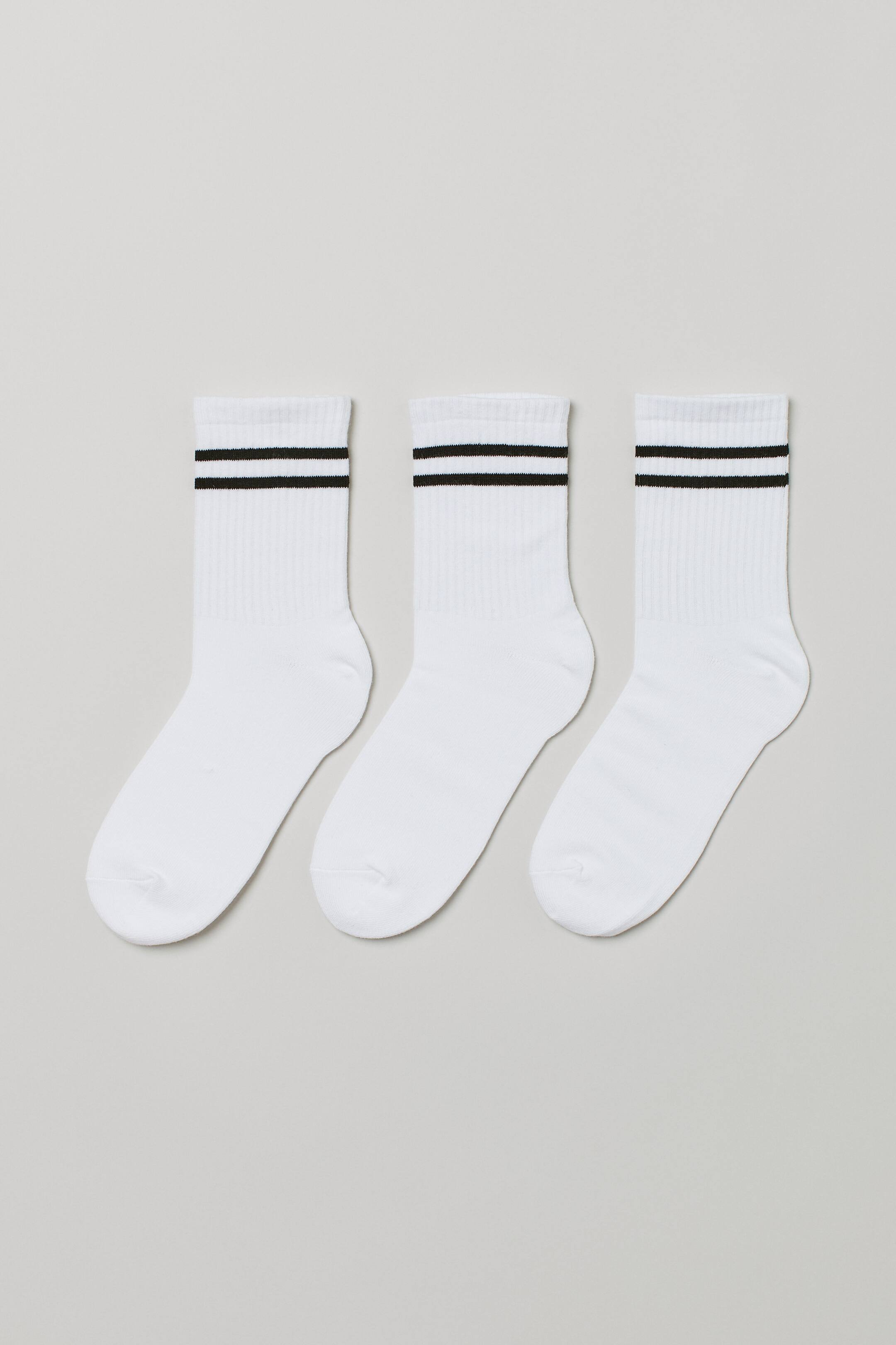 View larger image: 3-pack sports socks - White/Black - Ladies | H&M IN 1