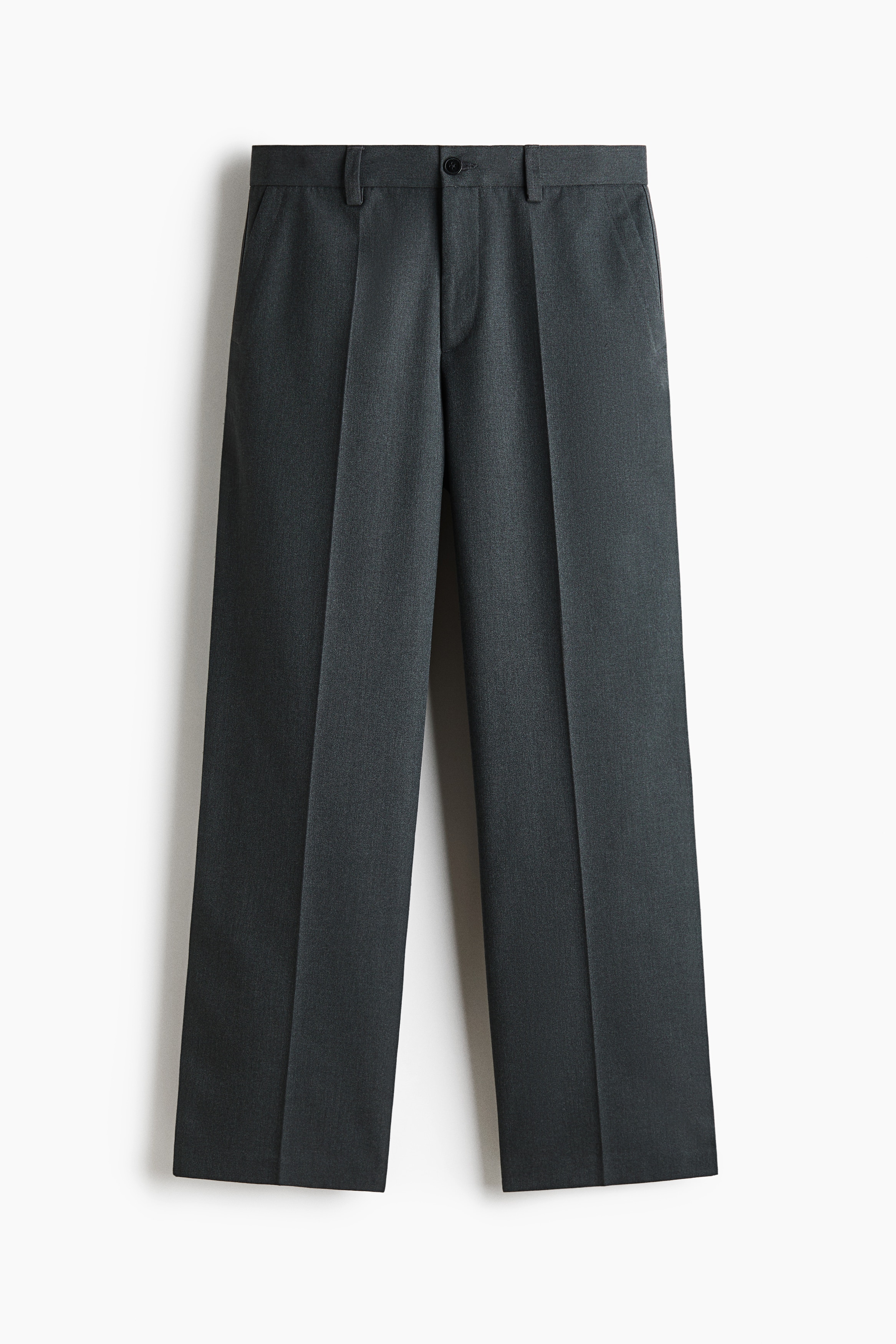 Huolitellut väljät housut Relaxed Fit - Tummanharmaa/Musta