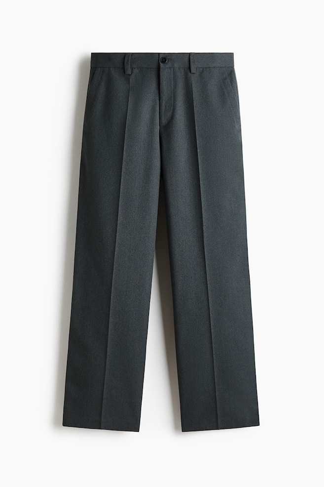Pantaloni eleganți largi Relaxed Fit - Gri-închis/Negru - 1