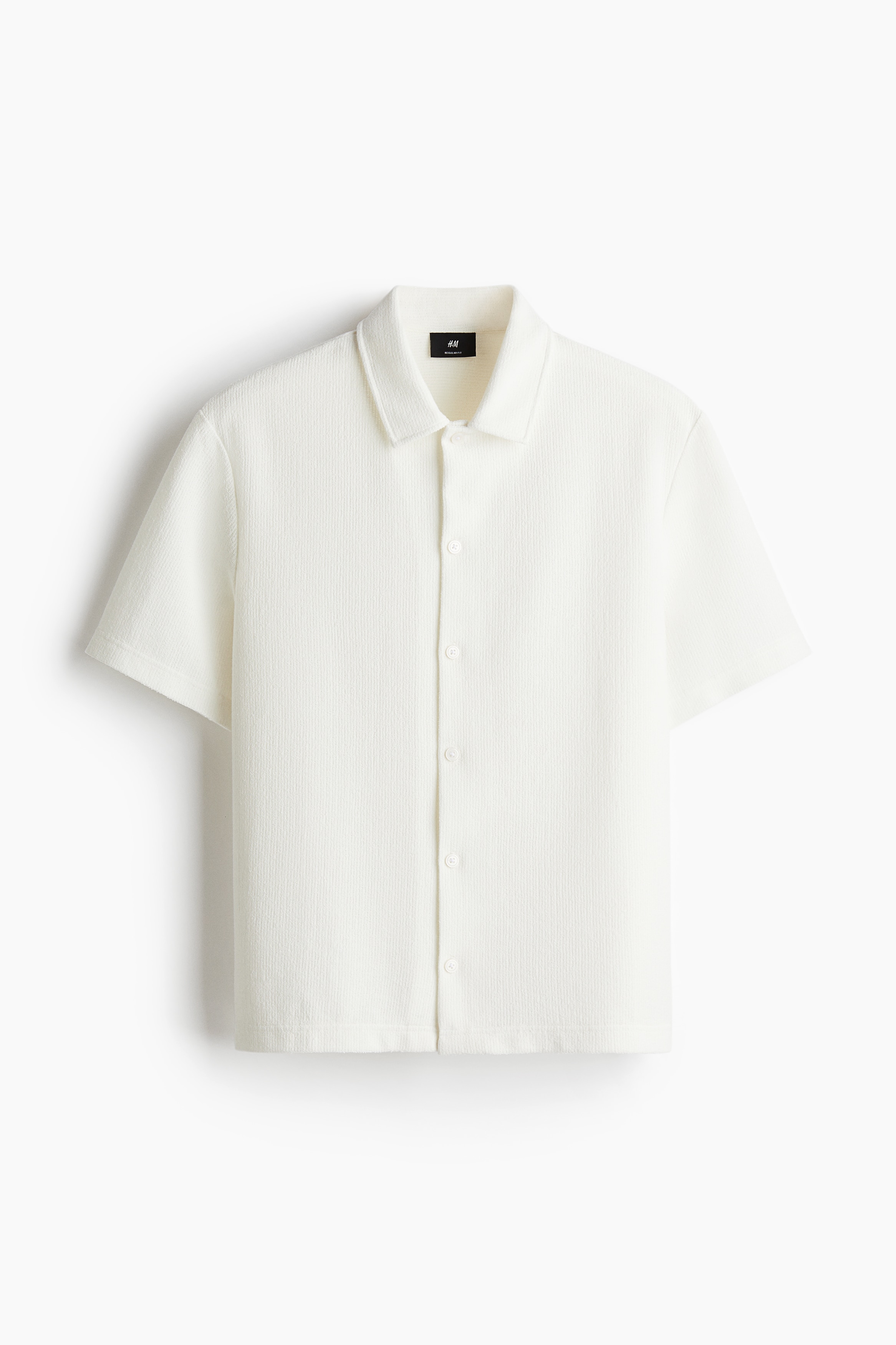 Regular Fit Short Sleeve Jersey Shirt - Cream/Navy blue