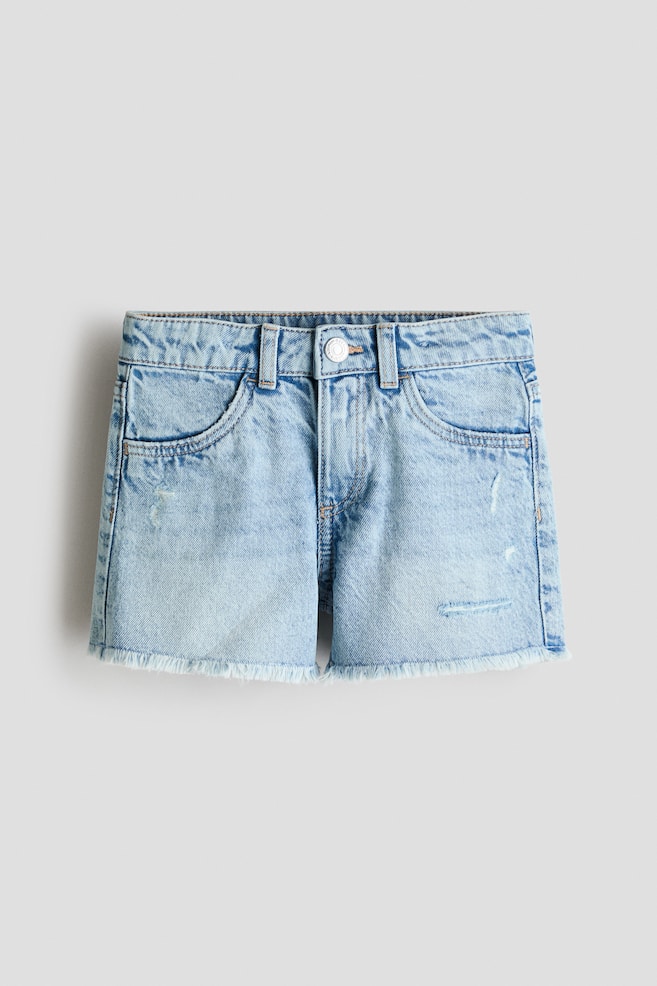 Frayed Denim Shorts - Light denim blue/Gray - 1