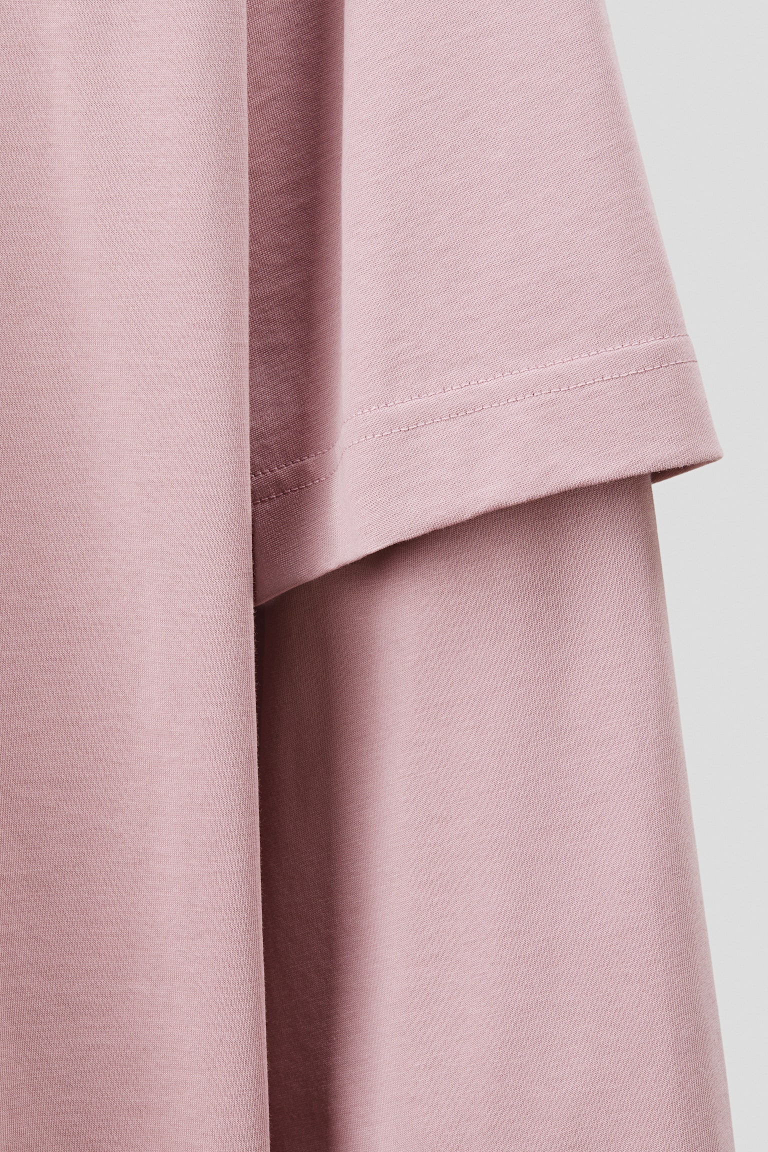 Warstwowy top z bawełny pima - Zakurzony róż/Ciemnoszary - 4