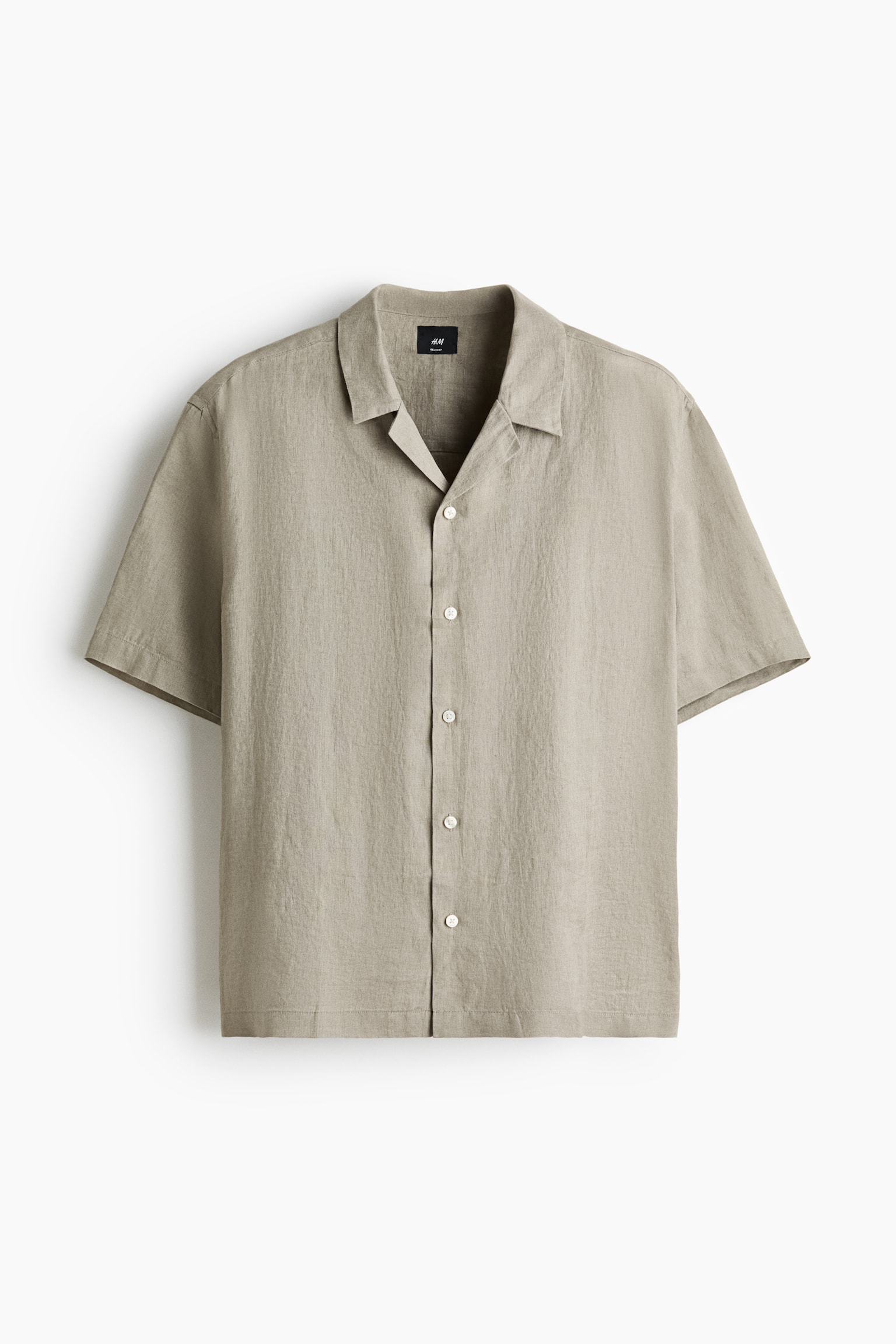 Casual hemd van linnen Relaxed Fit - Licht kakigroen/Marineblauw/Wit/Lichtbeige - 1