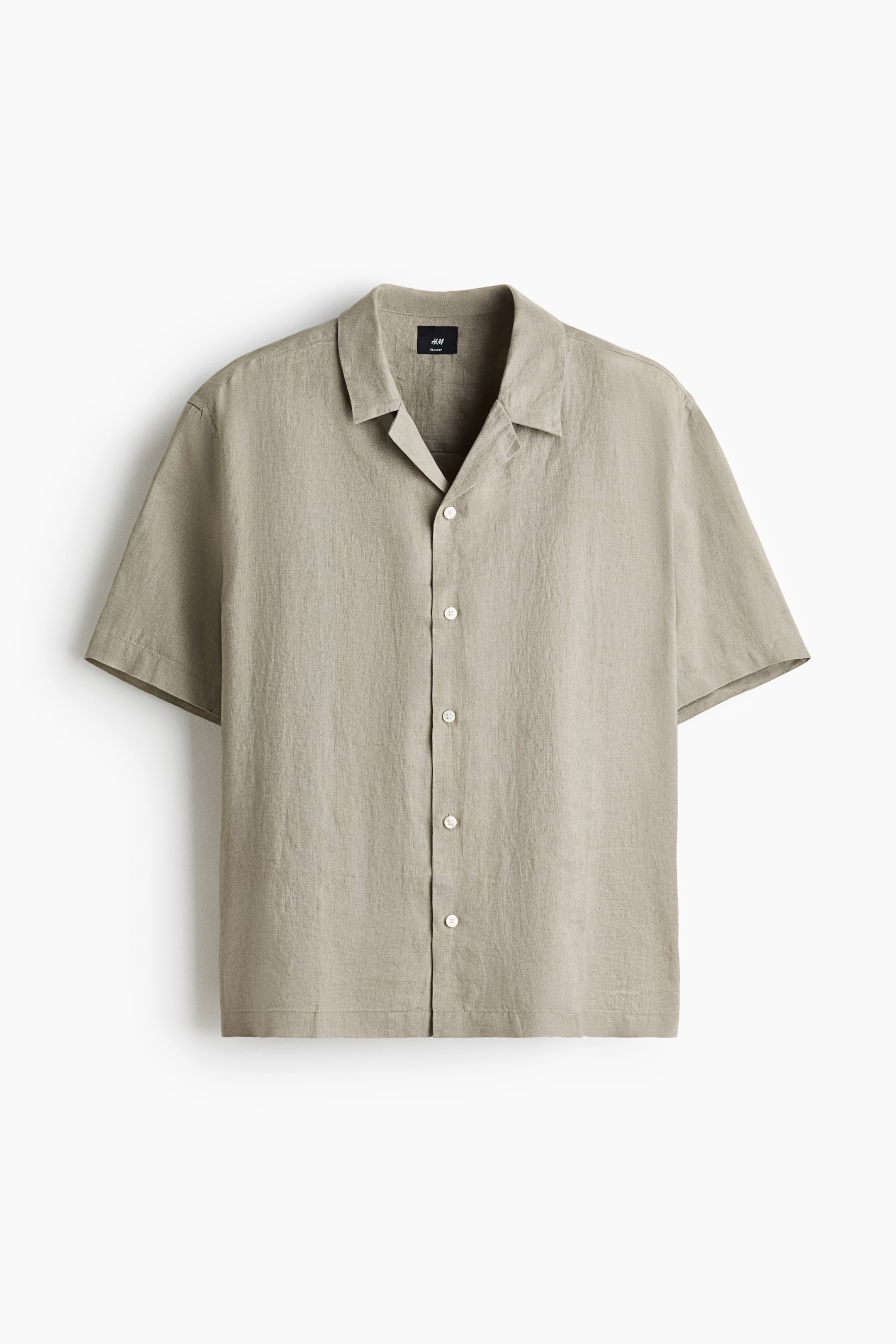 View larger image: Relaxed Fit Linen resort shirt - Light khaki green - Men | H&M GB 1