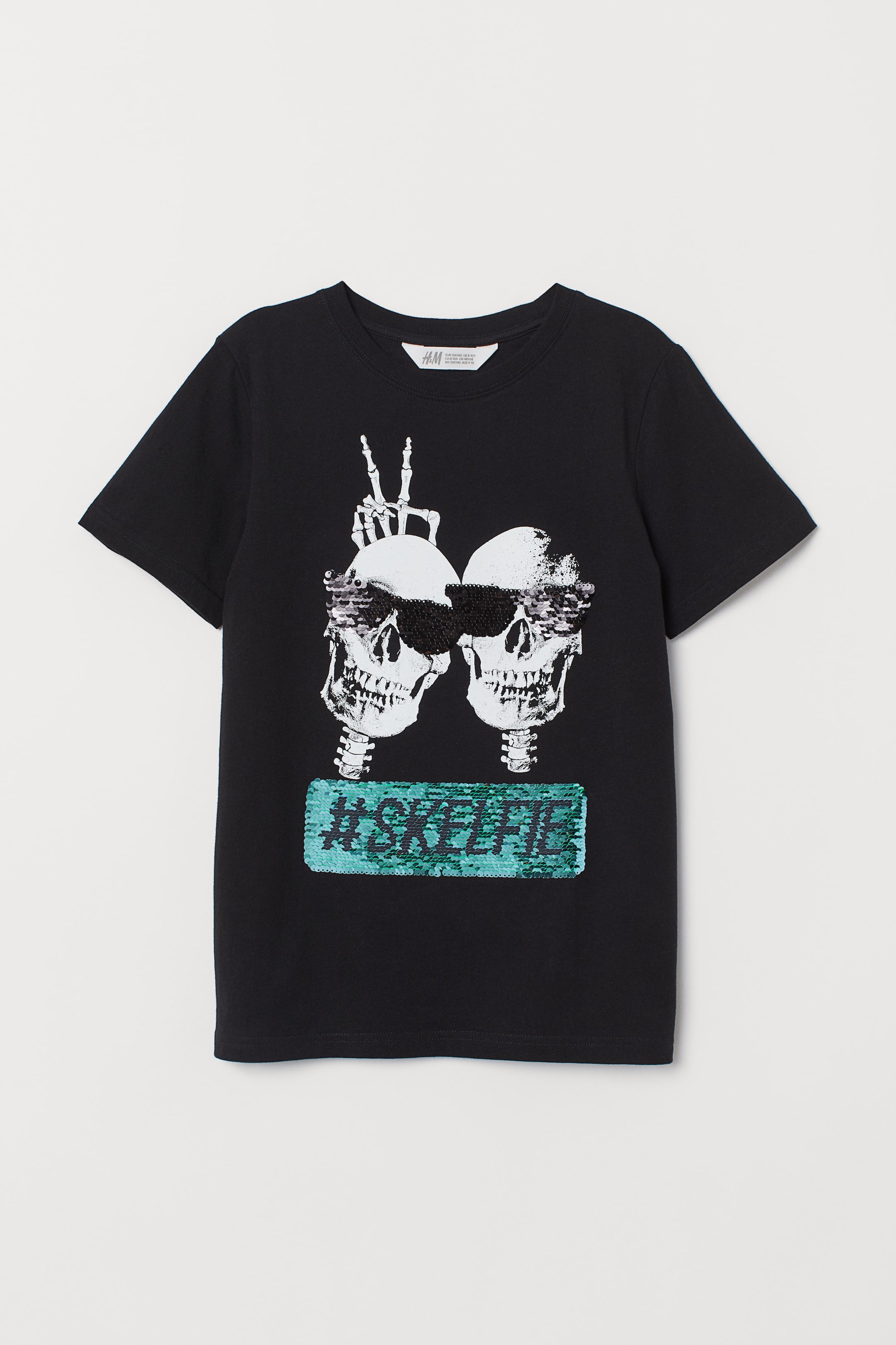 Zobacz większy obraz: T-shirt z motywem - Czarny/Odwracane cekiny - Dziecko | H&M PL 1