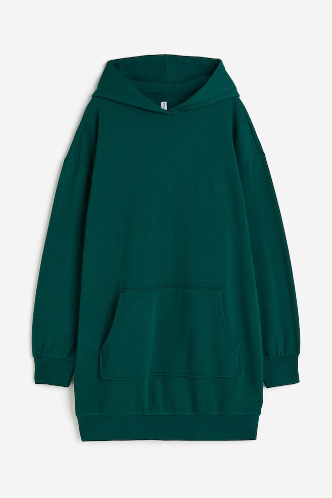 Hooded sweatshirt dress - Dark green/Black/Dark grey/Light khaki green - 2