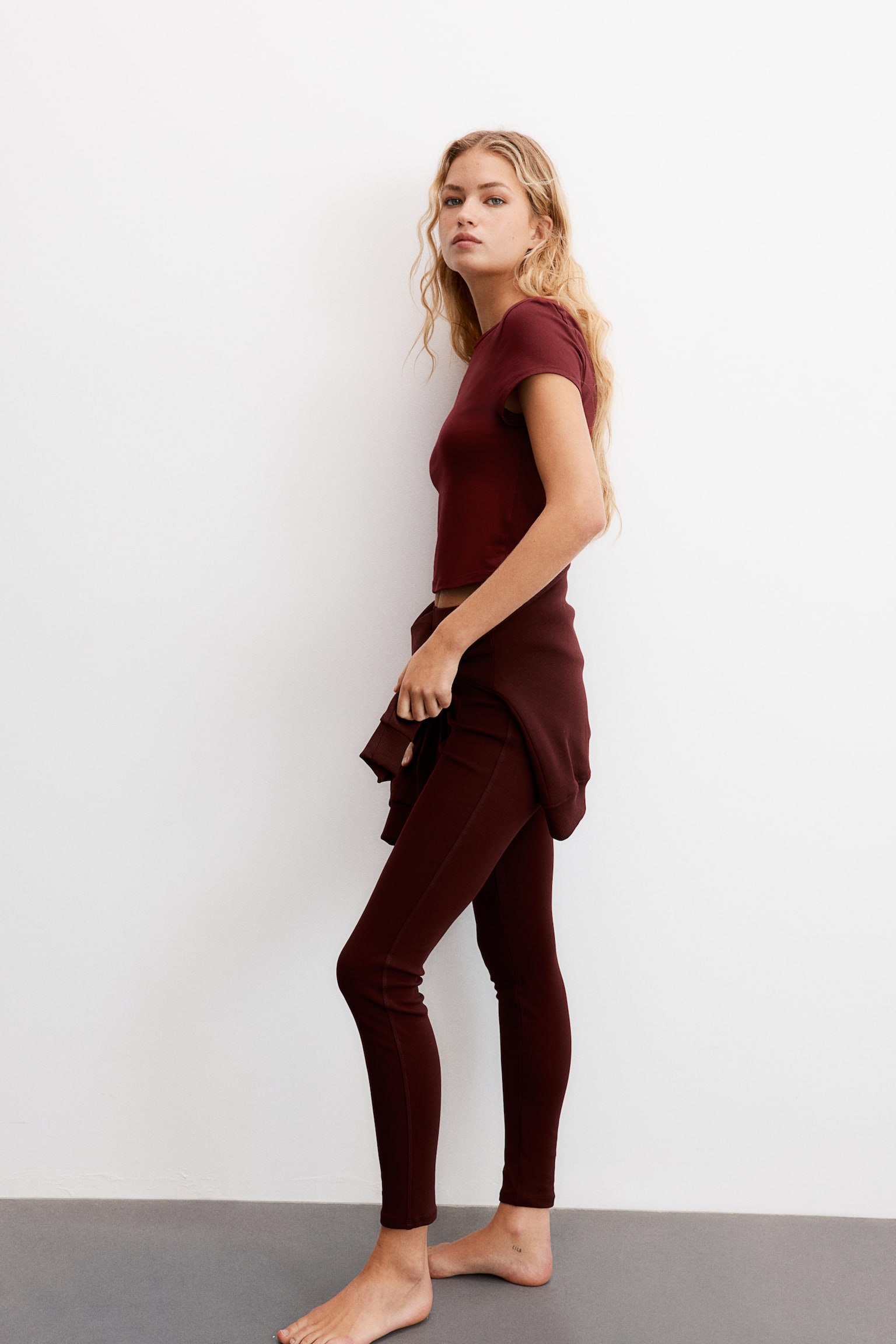 Jersey leggings - Burgundy/Black/Dark grey/Dark brown/Light grey marl/Navy blue/Studio 96 - 4