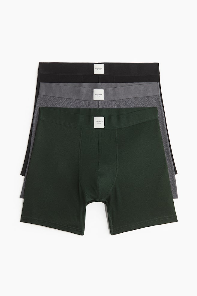 Set van 3 mid-trunks met Lycra® - Donkergroen - 1