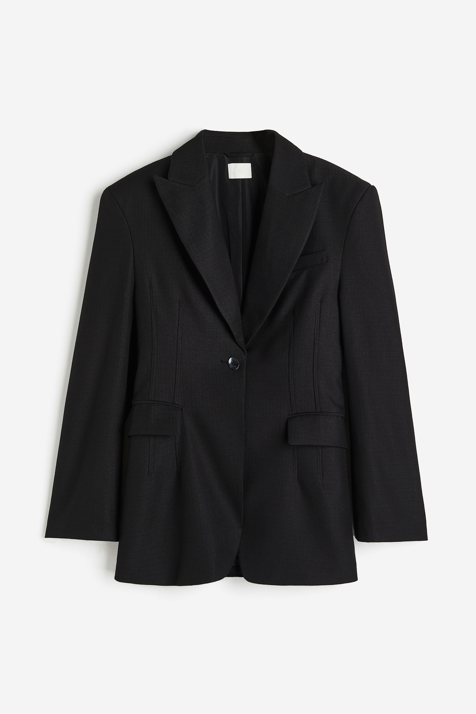 Tapered-waist blazer - Black - 1