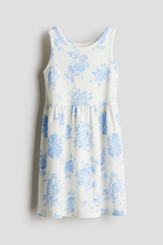 Gemustertes Baumwollkleid - Weiß/Geblümt/Hellrosa/Erdbeeren/Hellblau/Gestreift/Yellow/Lemons/Hellblau/Geblümt/Hellblau/Schmetterlinge/Rosa/Geblümt - 1