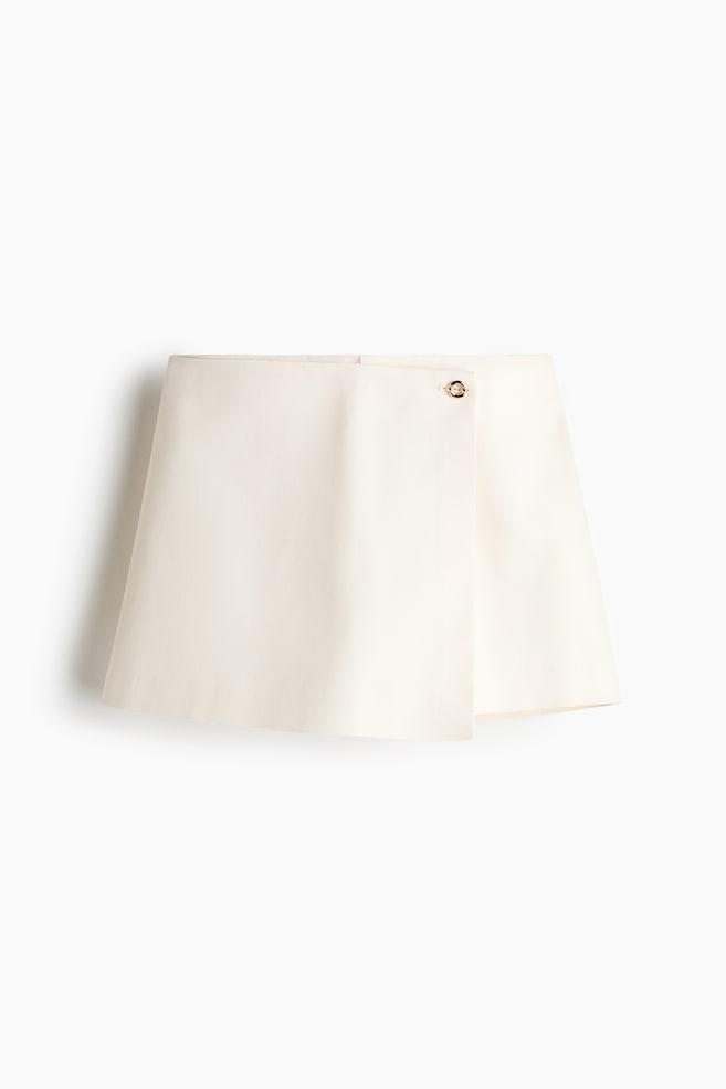 Wrap Skort - Cream/Light beige - 1