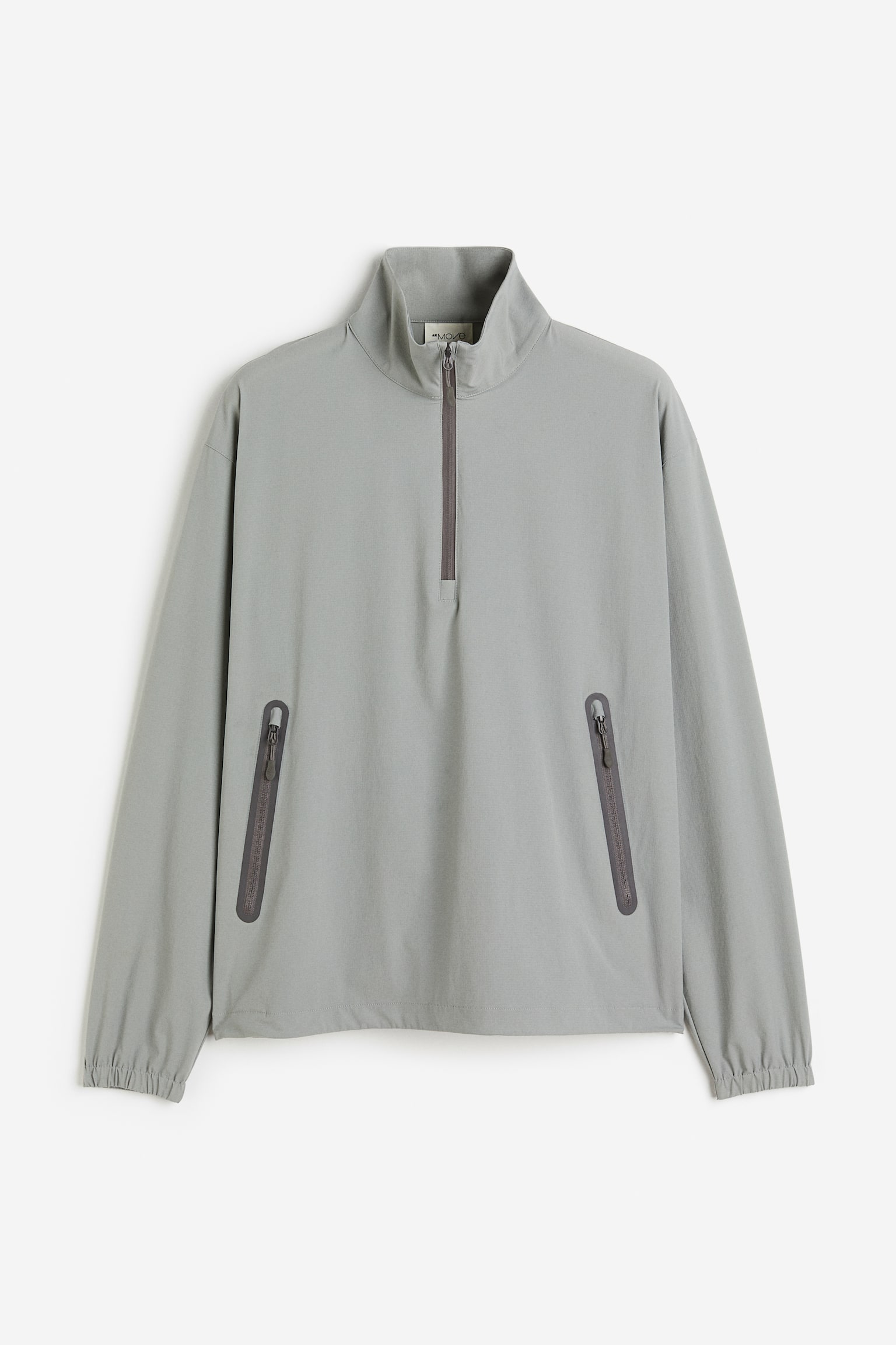 Relaxed Fit Half Zip Activewear Jacket In DryMove™ - Grey - 1