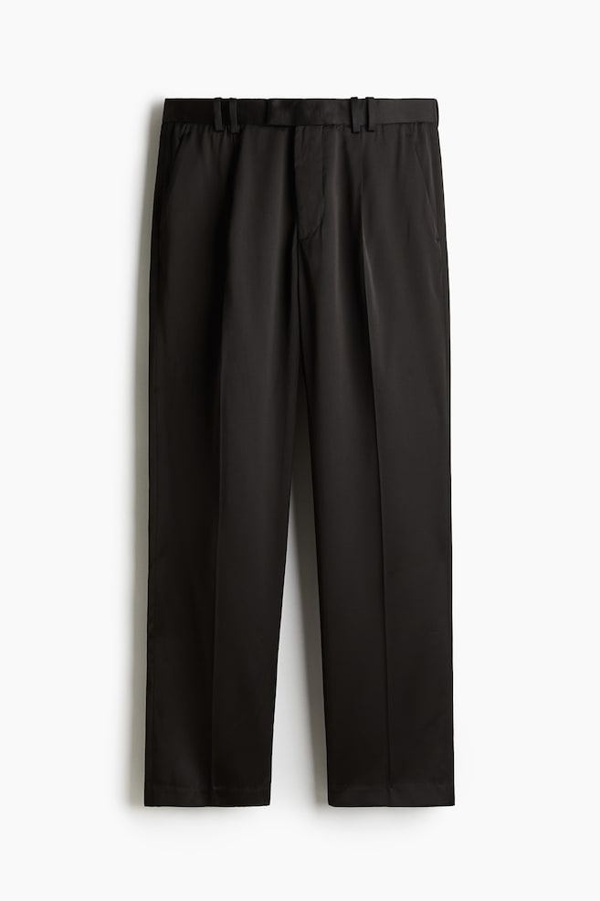 Satijnen broek Relaxed Fit - Zwart - 1