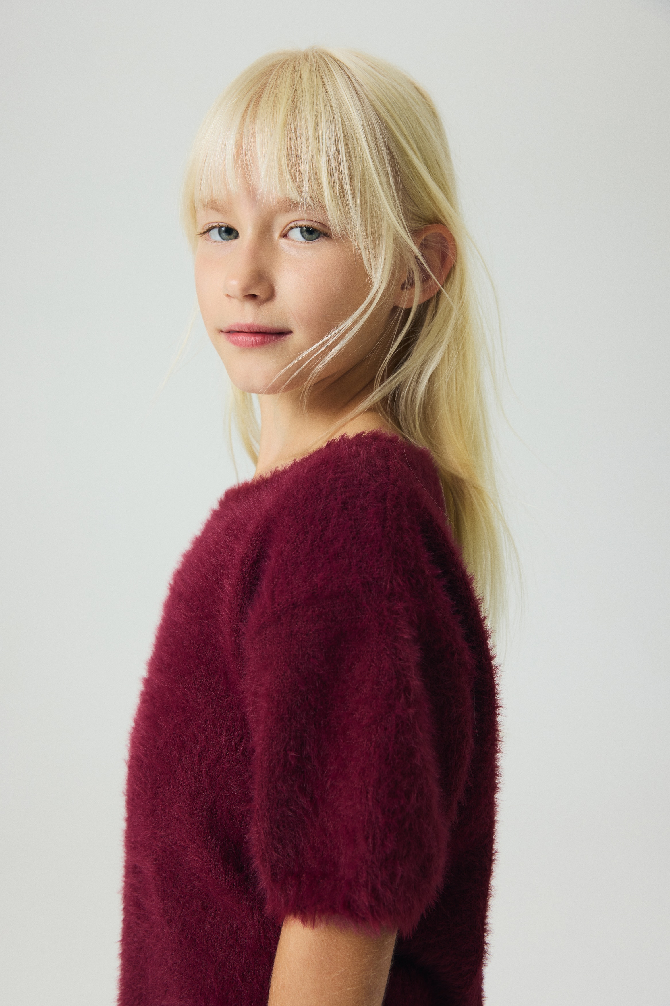 トップス Aniya fluffy knit set AM1520 2-piece fluffy-knit set - Dark red - Kids | H&M US