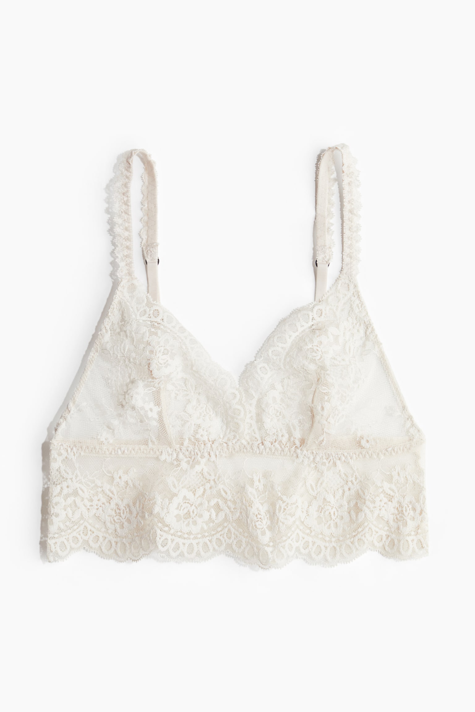 Lace bralette - Pale beige/Black - 2