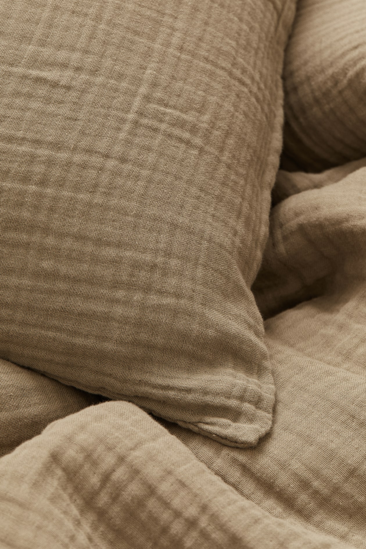 Muslin Twin Duvet Cover Set Light khaki green Home All H&M US