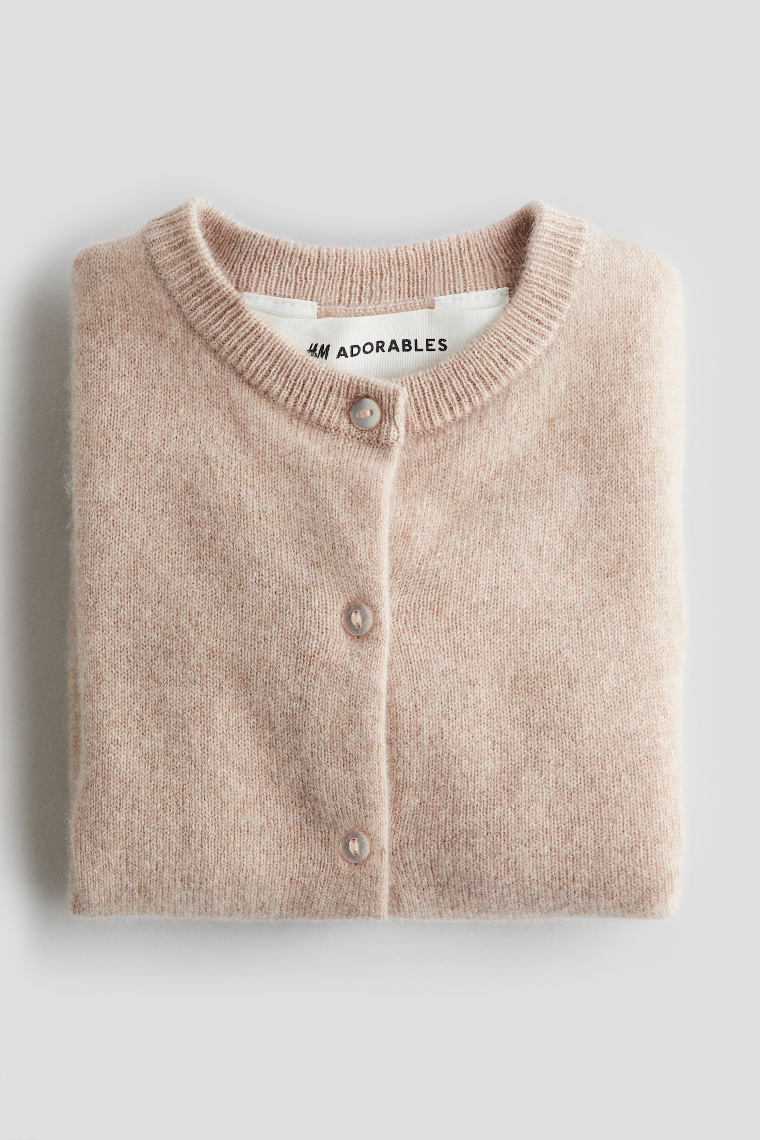 Детский кардиган H&M Cashmere-Knit, цвет: Пыльный розовый — фото 2