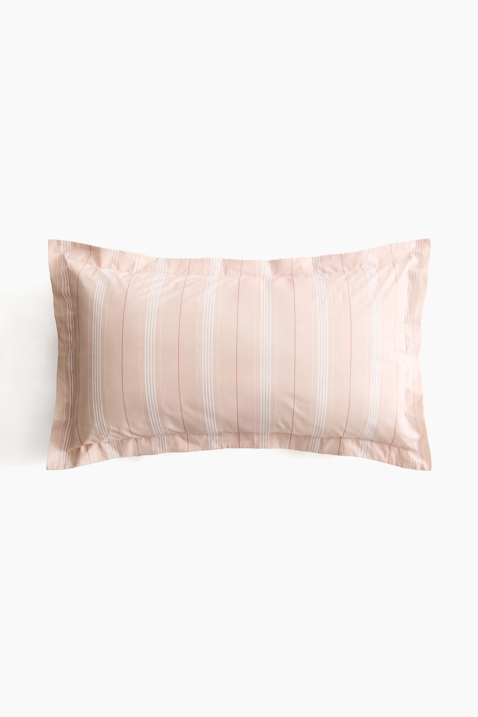 Cotton percale pillowcase - Powder pink/Striped/Light blue/Striped/Green/Striped - 1