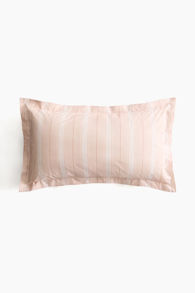 Cotton Percale Pillowcase - Powder pink/striped/Light blue/striped/Green/striped/Light yellow/striped - 1