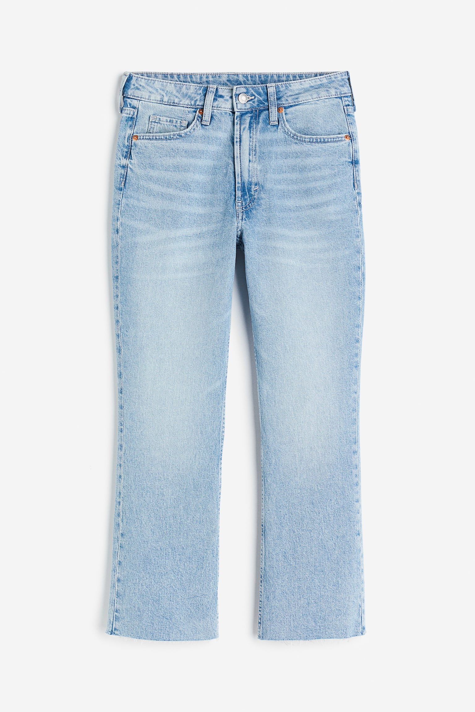 Flared High Cropped Jeans - Light denim blue/Denim blue/White/Denim blue/Black - 1