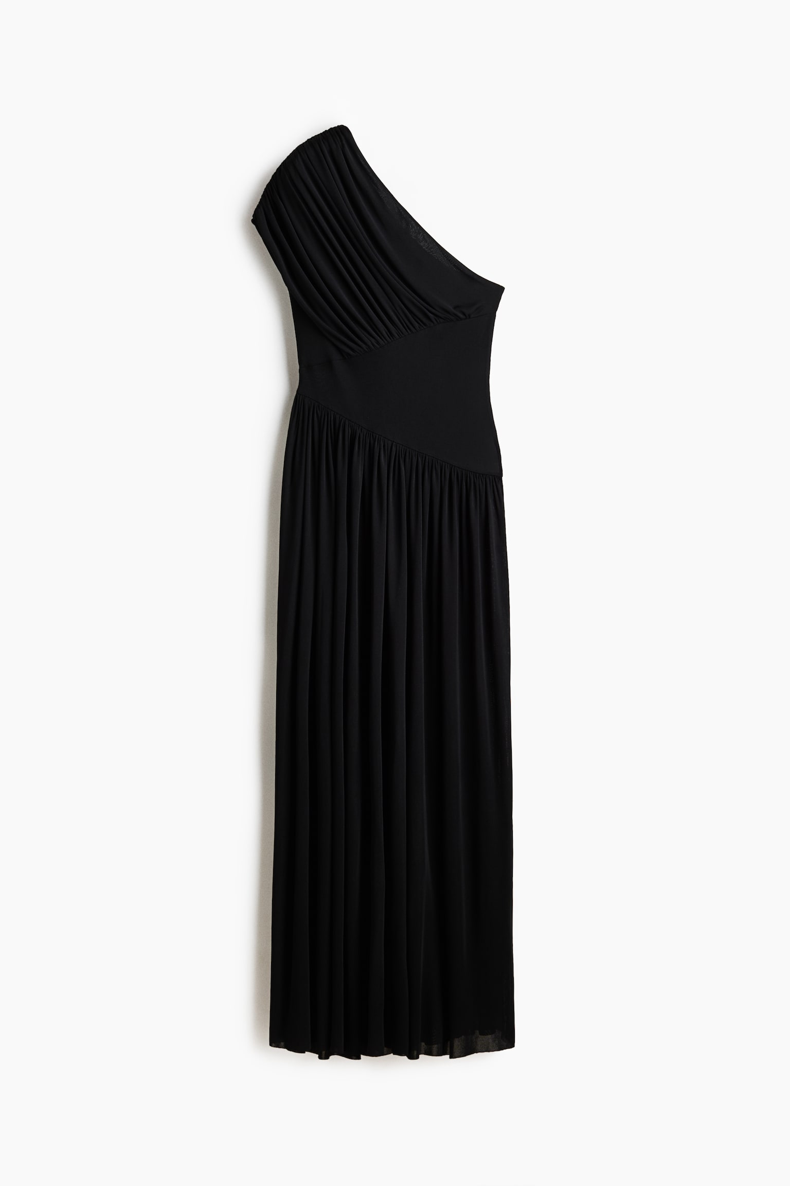 Draped one-shoulder dress - Black - 2