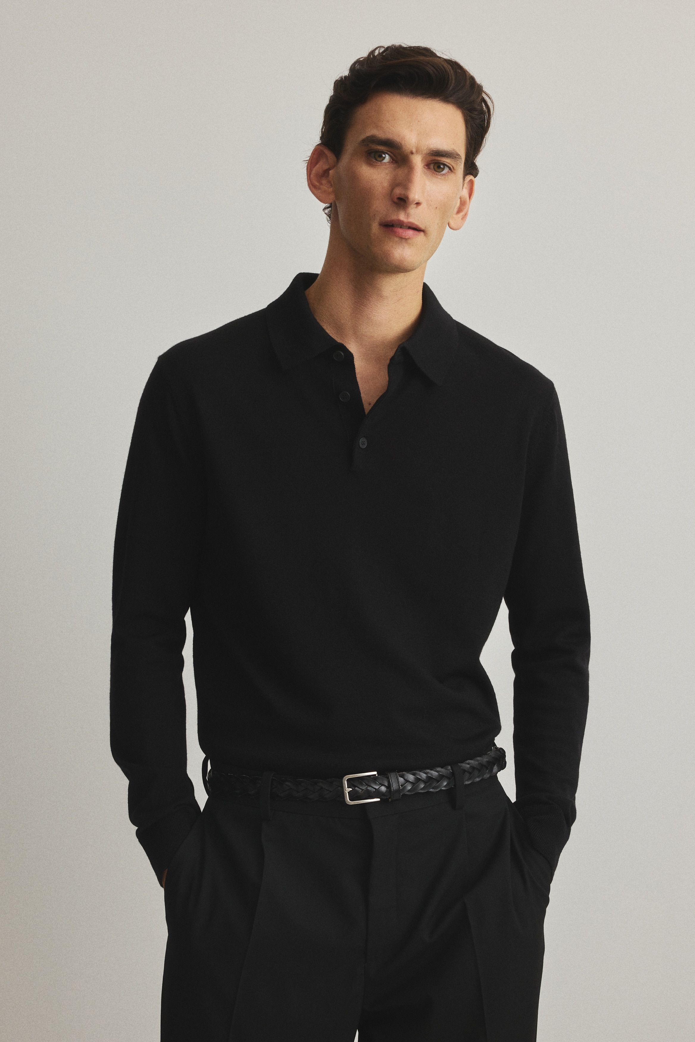 Regular Fit Merino wool polo shirt