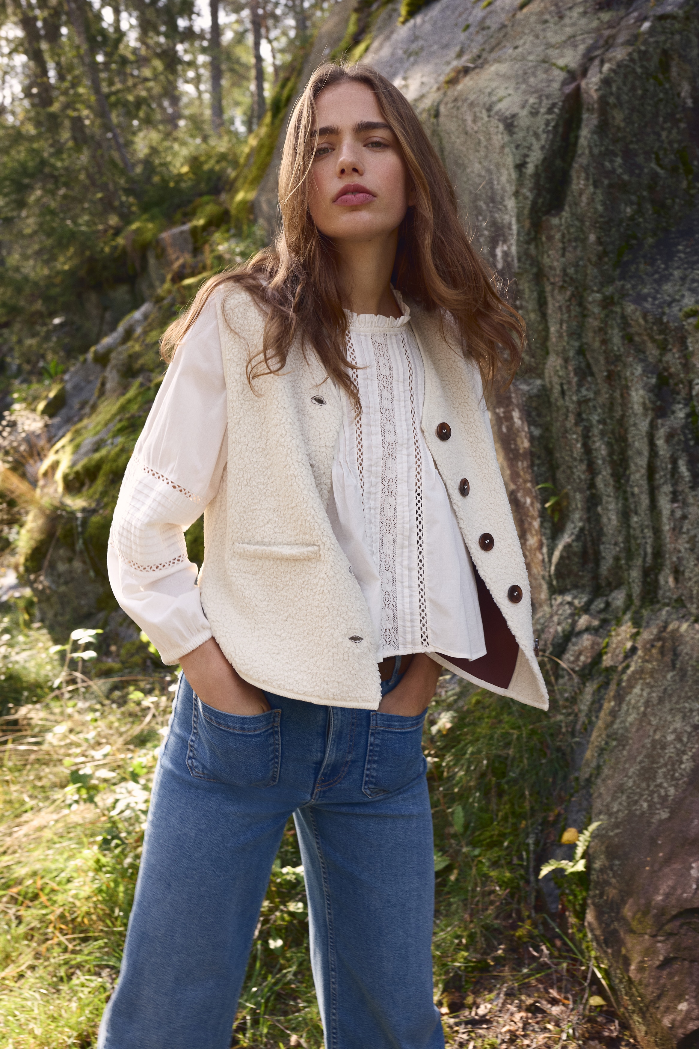 H & M - テディベスト - ホワイト