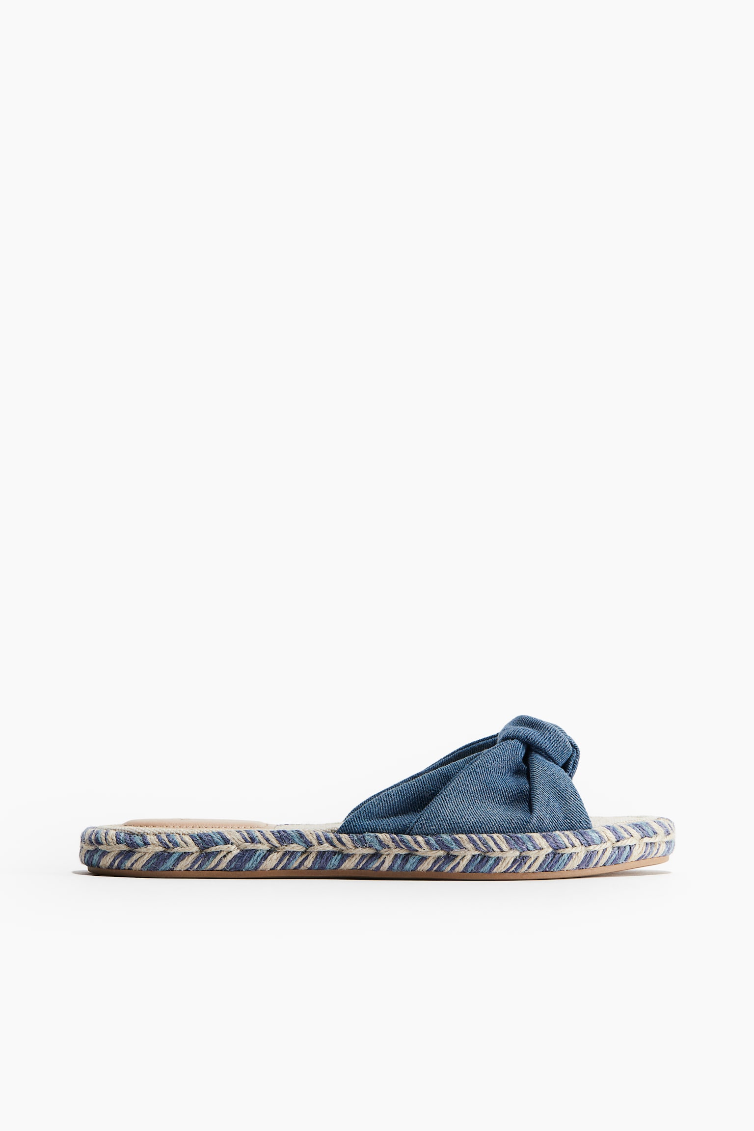 Knot-detail espadrille sandals - Denim blue/Black/Light beige - 1