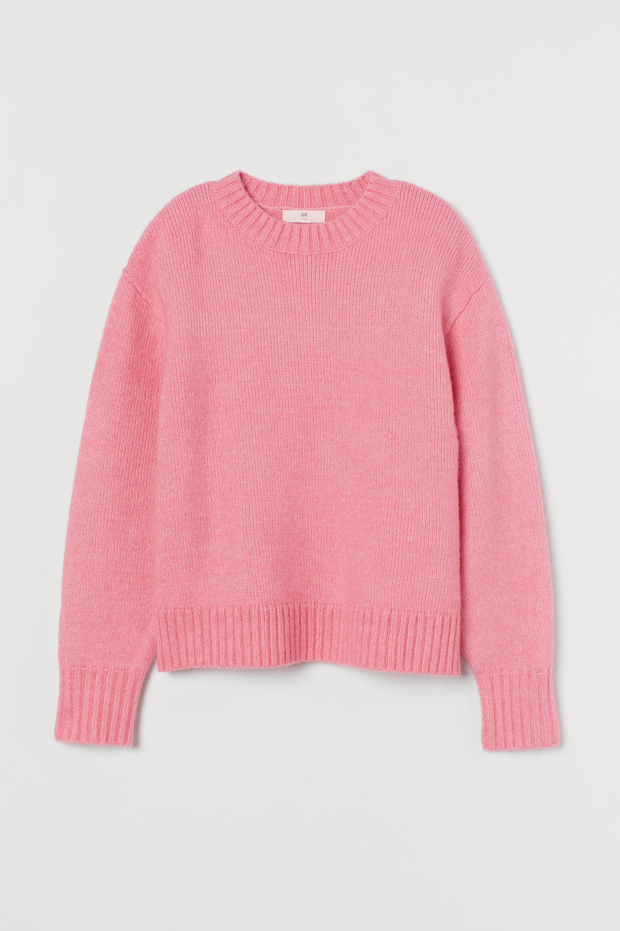 Knit Sweater - Round Neck - Long sleeve - Pink - Ladies | H&M US