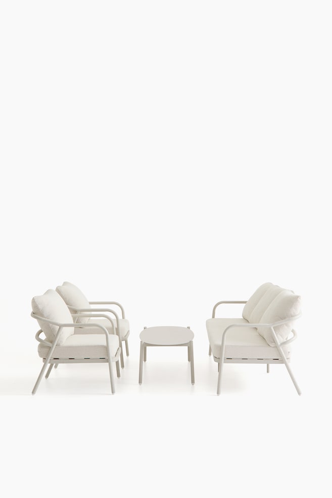 Salon De Jardin - Aluminium, Beige - 1