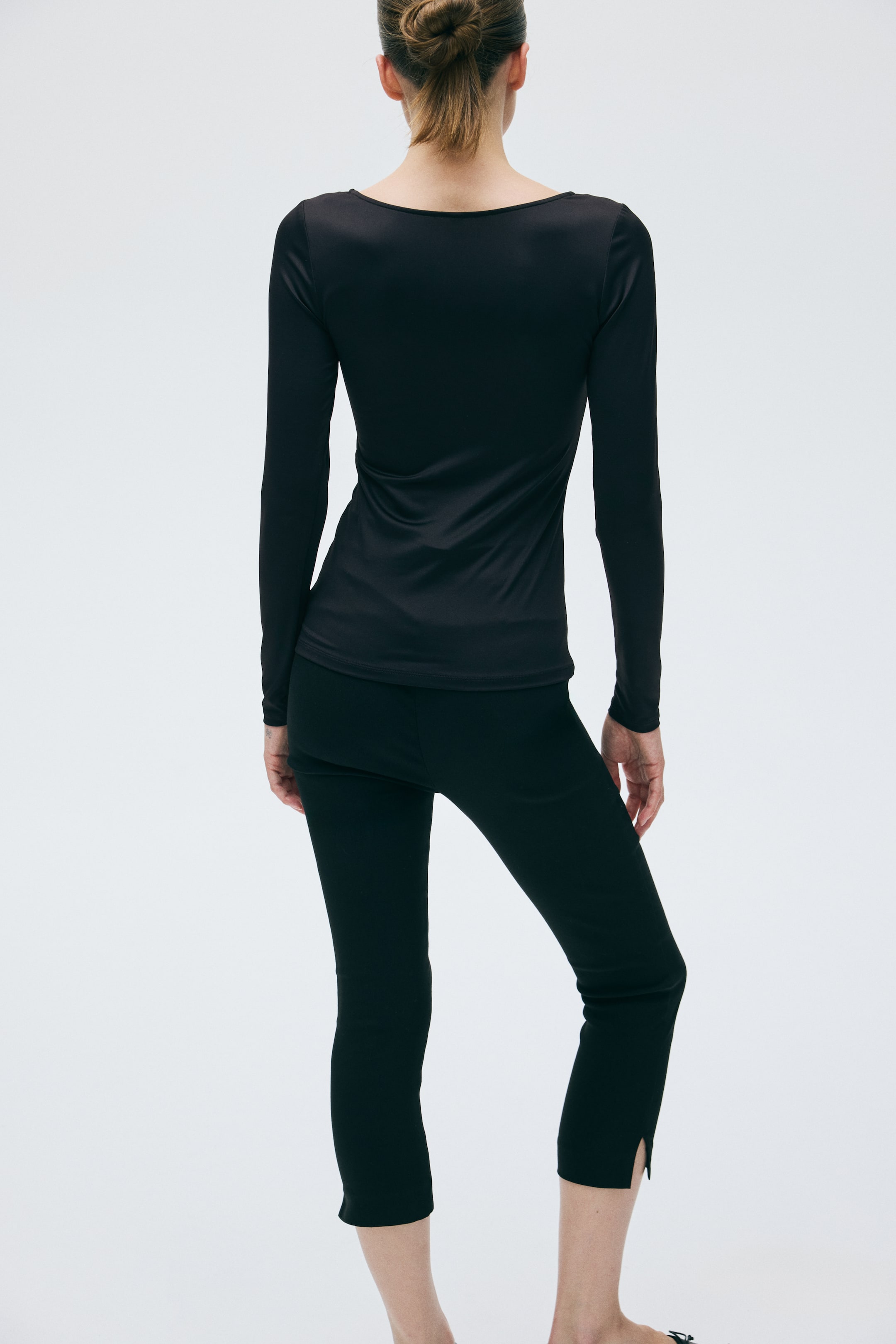 Long-Sleeved Scoop-Neck Top