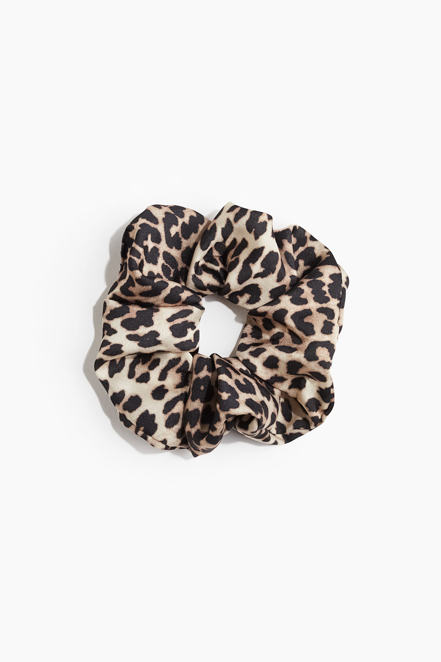 Large scrunchie - Beige/Leopard print - 1