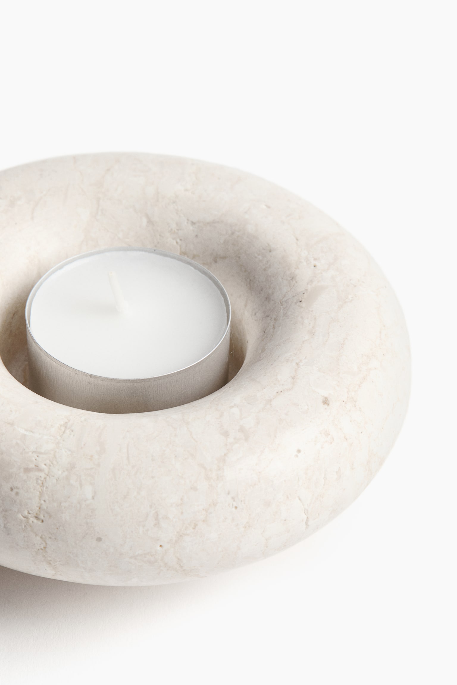 כלי משיש לנר חימום - בז' בהיר/שיש - 4