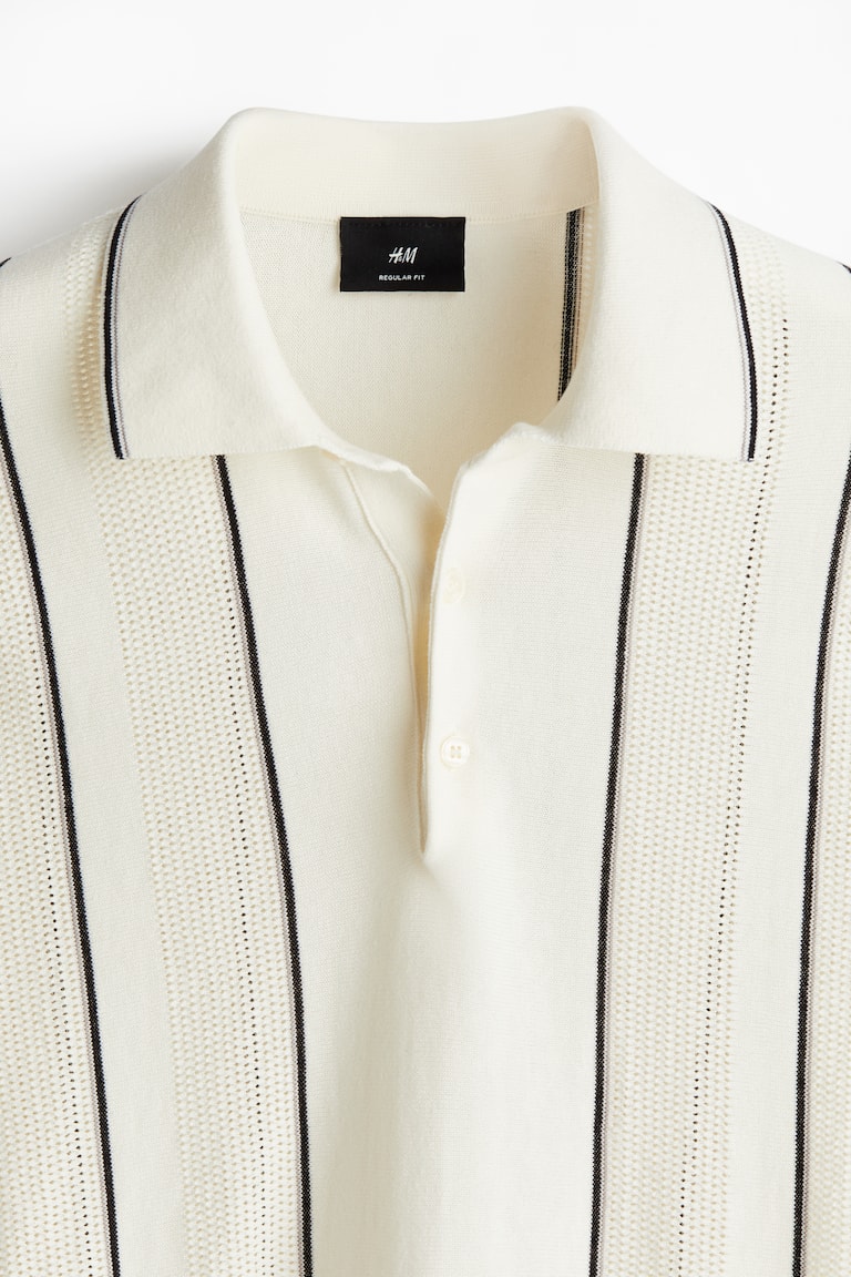 Regular Fit Pointelle-knit polo shirt