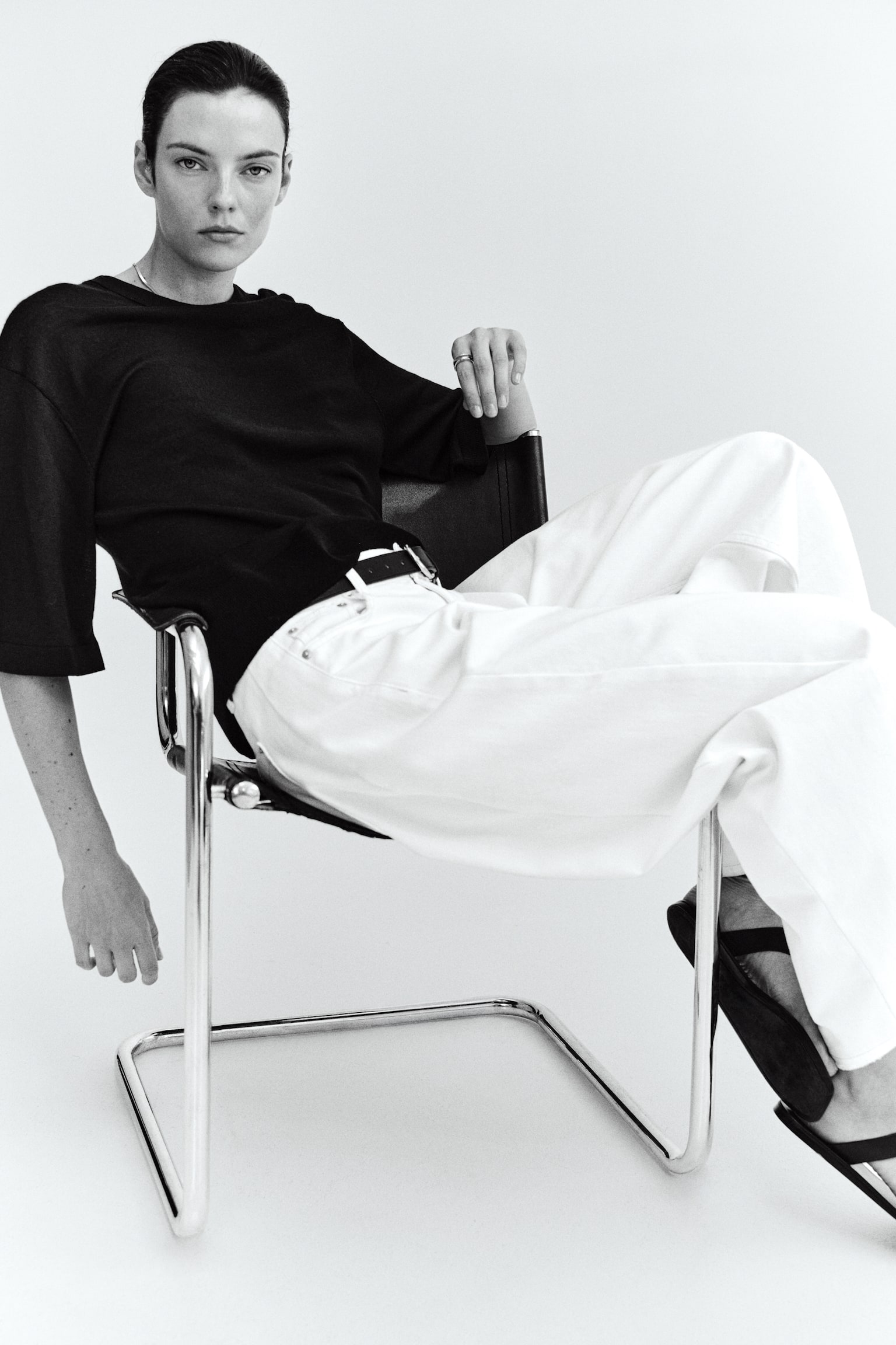 Женская футболка H&M Merino Wool, цвет: Чёрный — фото 5