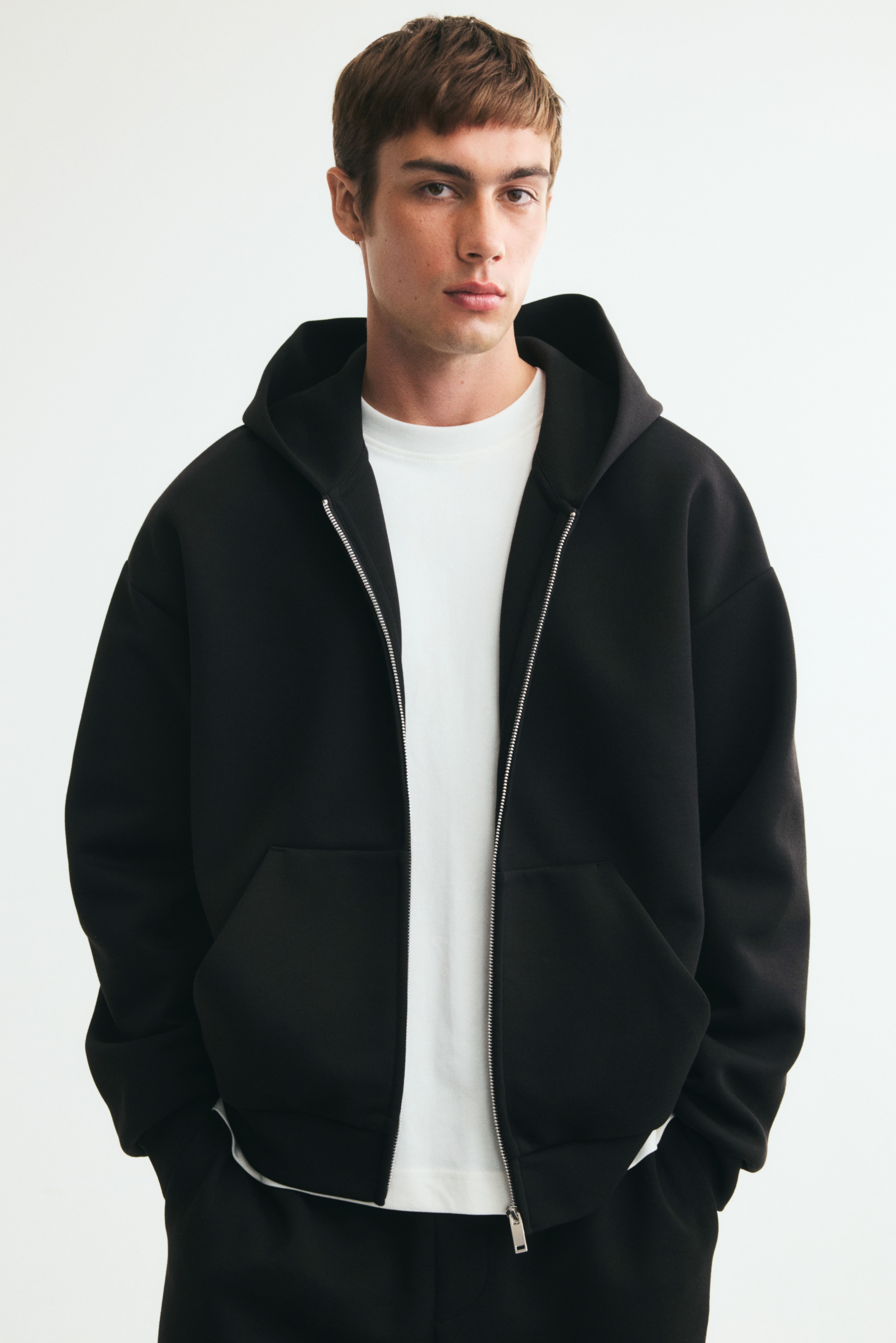 Oversized Interlock Hooded Jacket
