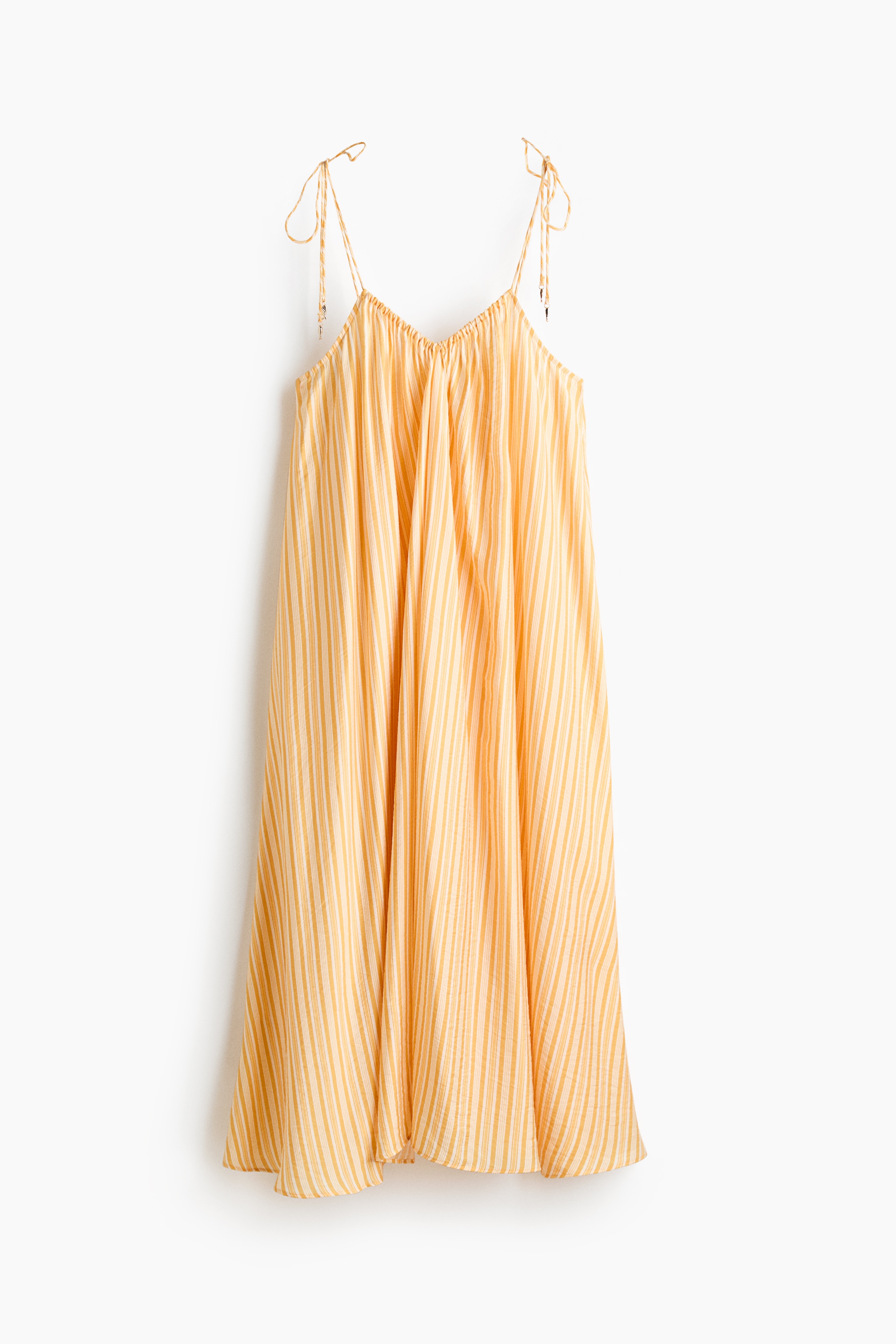 Voluminous Maxi Dress - Yellow/striped/Cream/patterned