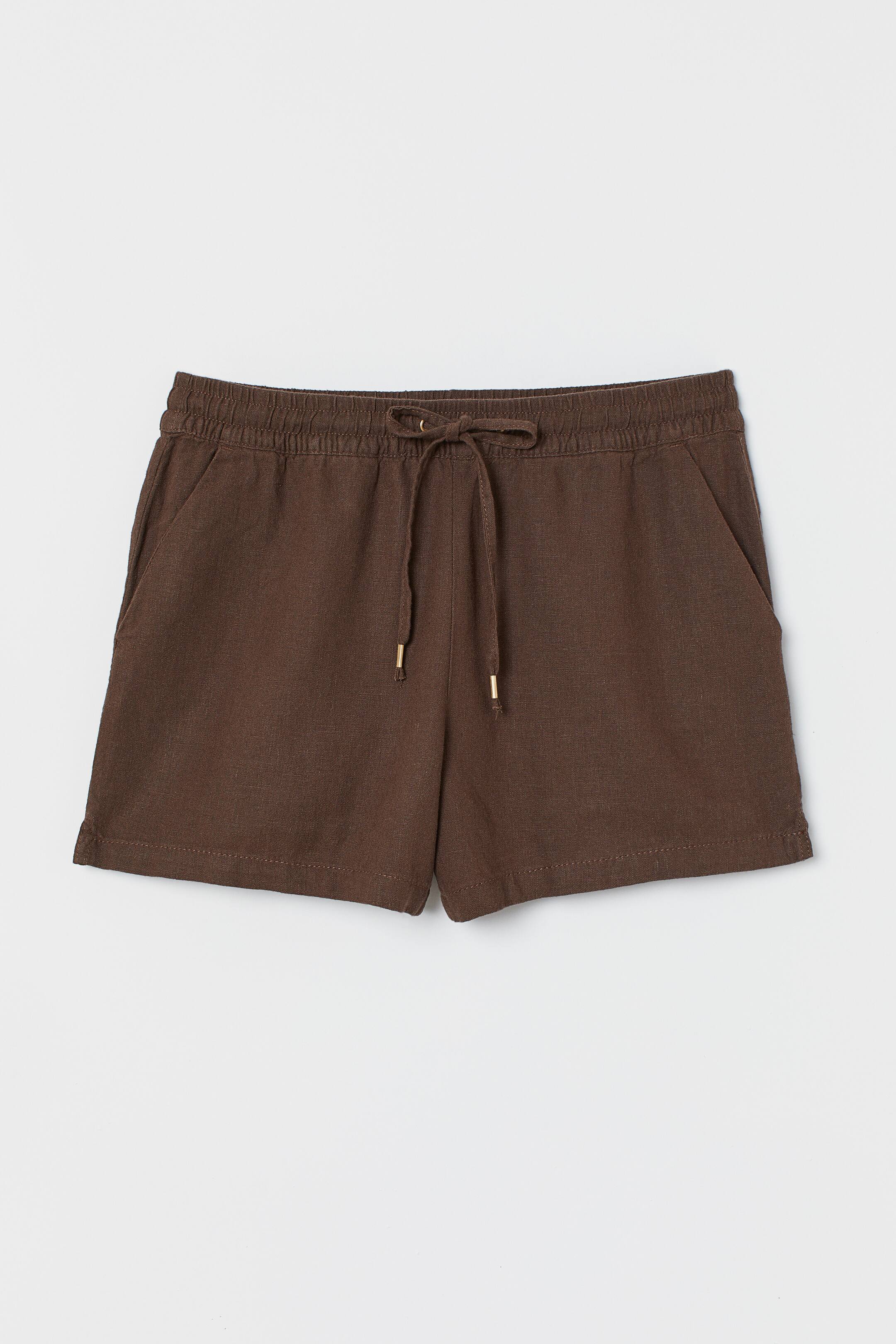 Short Relaxed Fit en lin mélangé - Beige foncé - HOMME | H&M FR