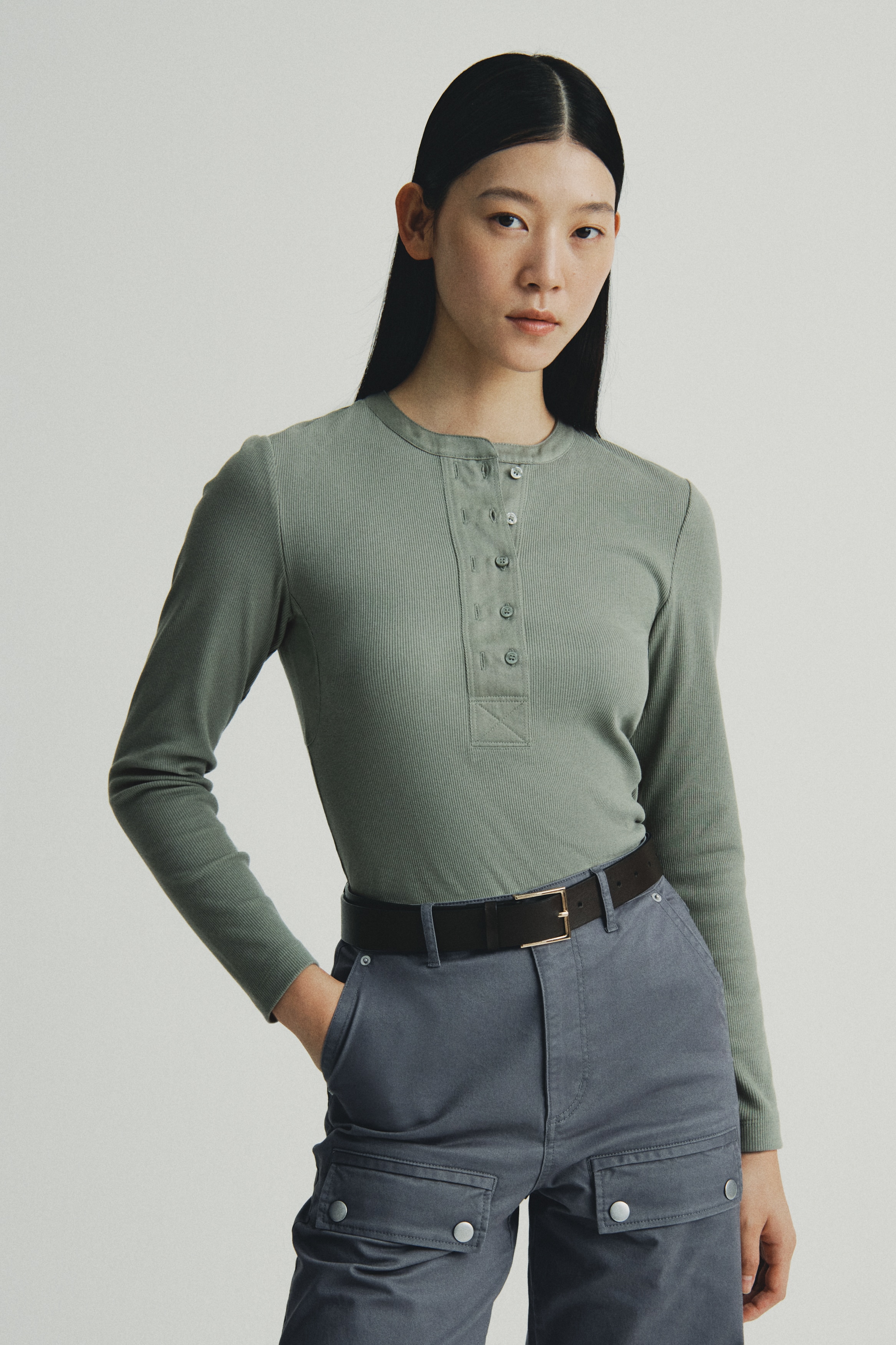 H & M - Rib-knit top - グリーン