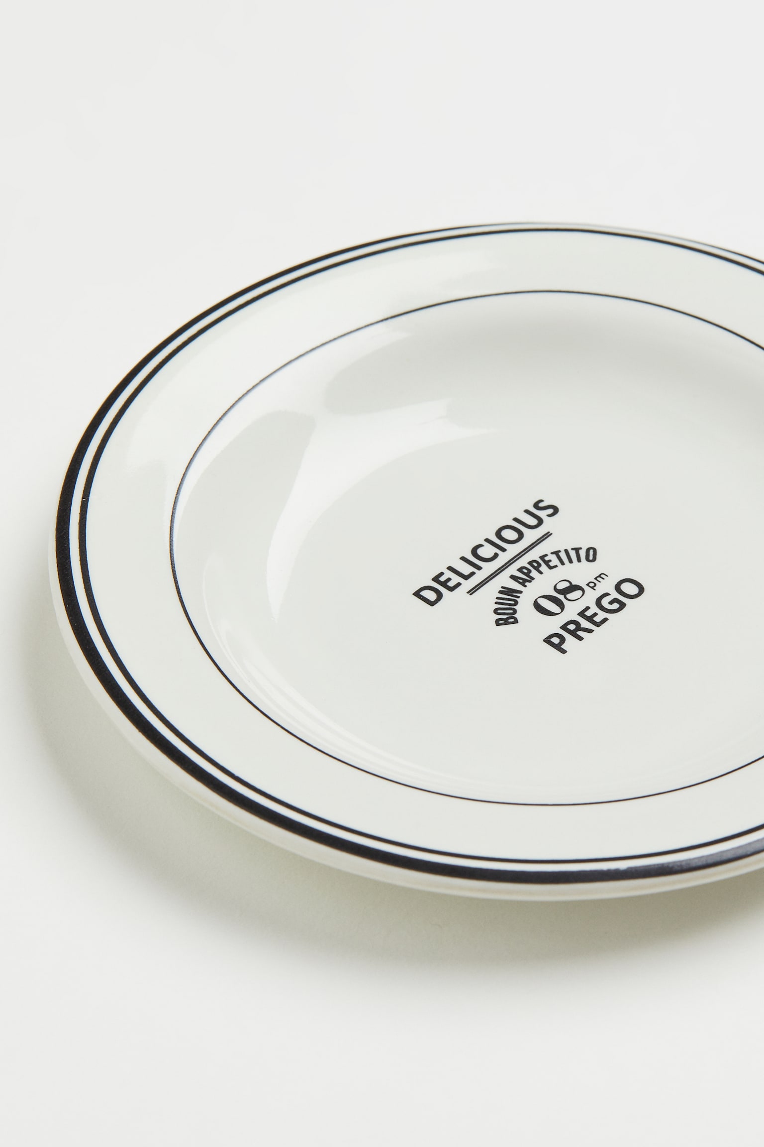 Stoneware mini plate - White/Black - 2