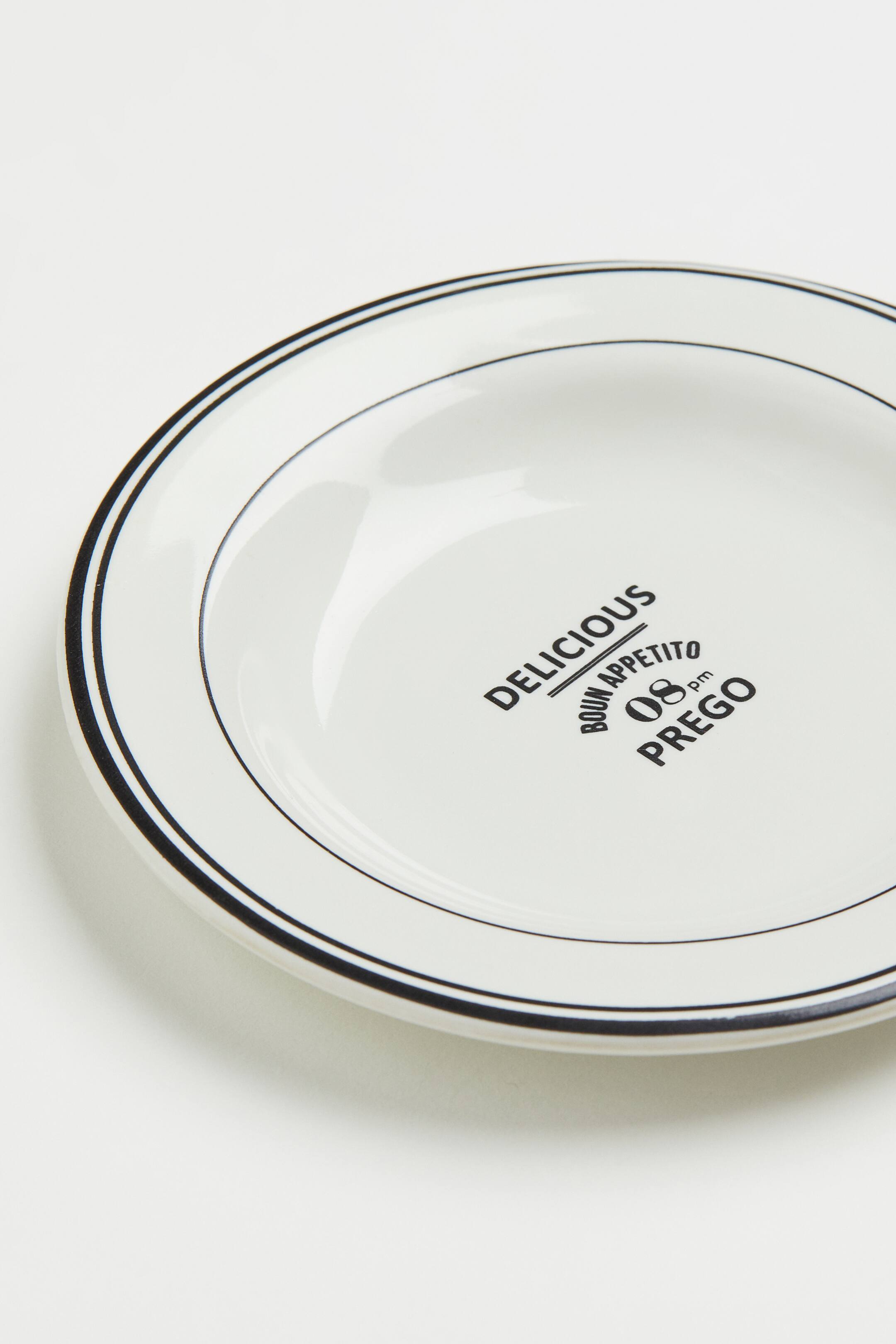 Größeres Bild ansehen: Miniteller aus Steingut - Weiß/Schwarz - Home All | H&M DE 3