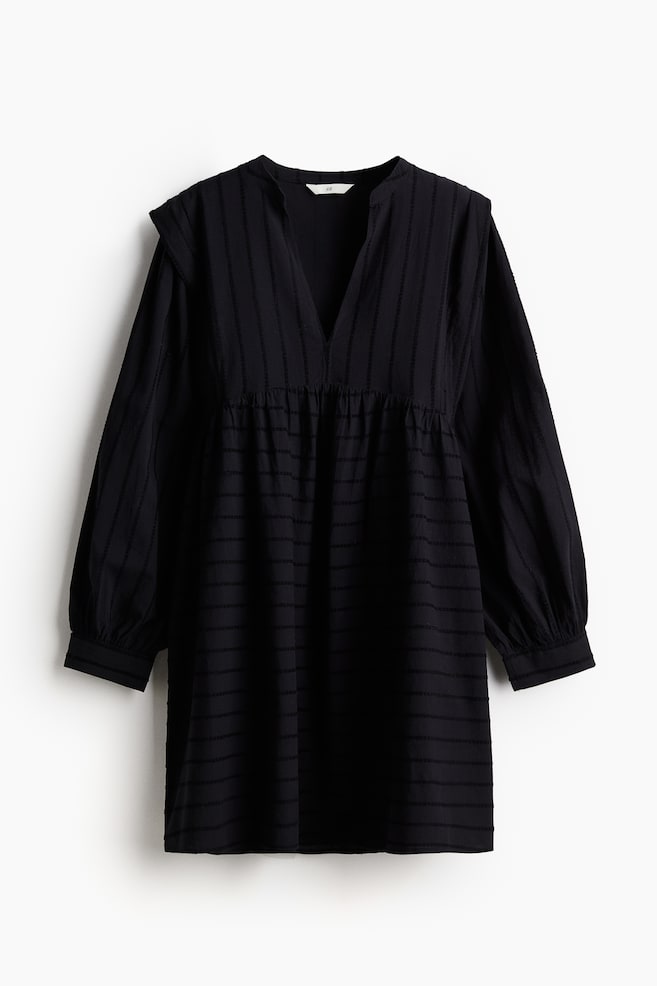Defined-shoulder dress - Black - 1