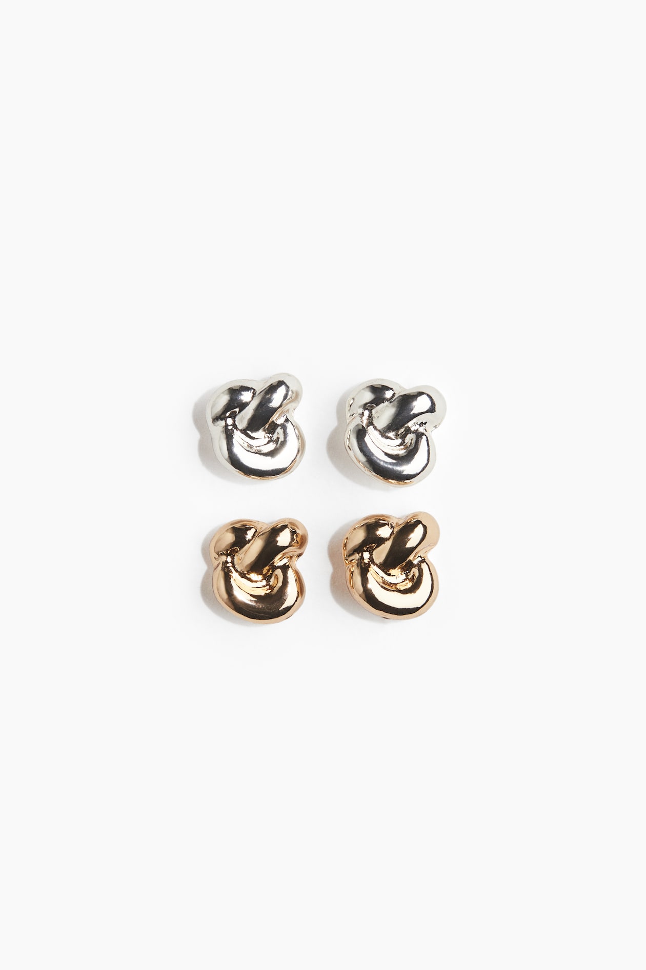 2 paires de boucles d'oreilles façon nœud