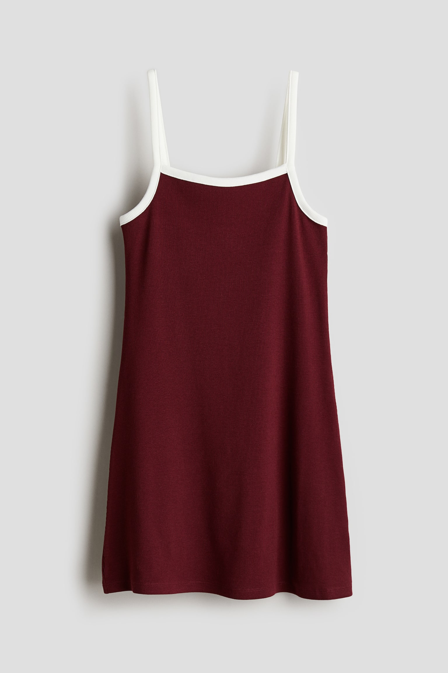 Cotton Jersey Strappy Dress - Dark red/Dark grey/White/Dot - 1