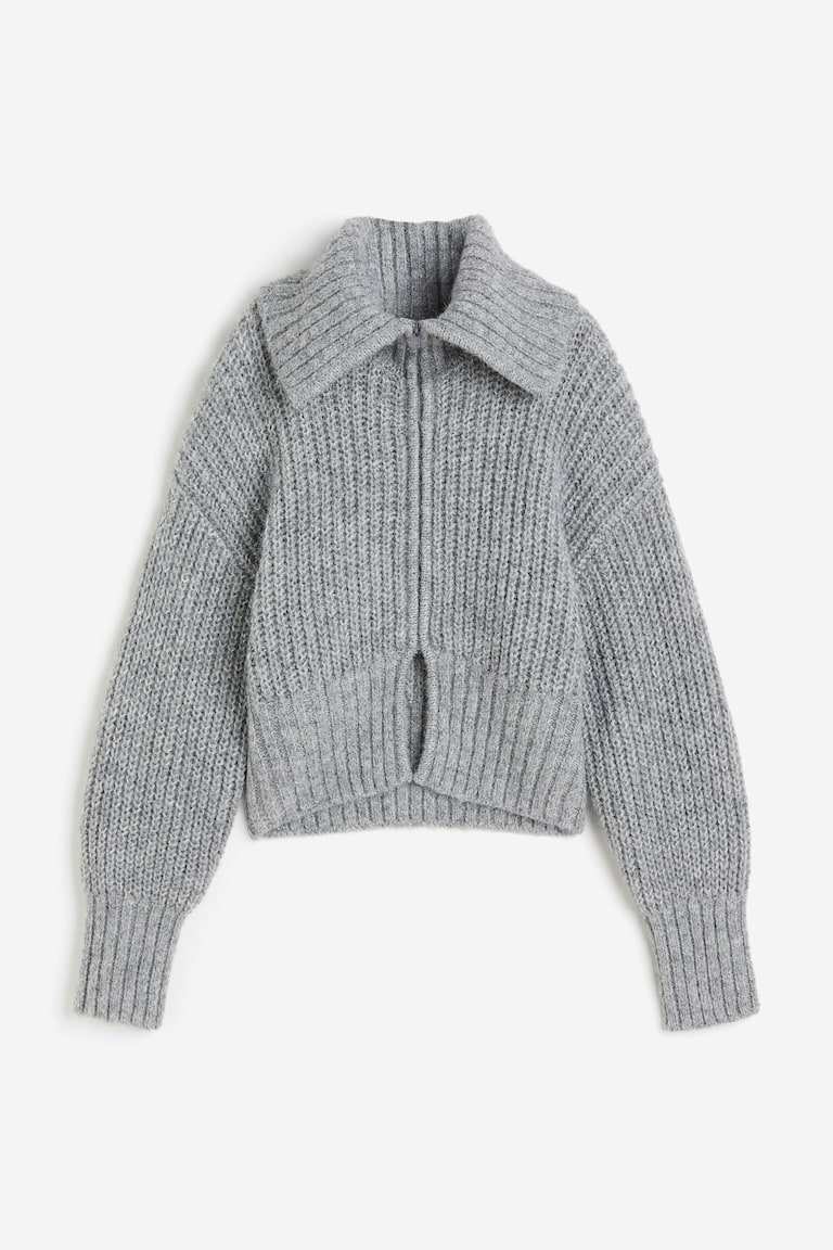 Soft Knit Cardigan Zara Grey Cropped Jumper SOFT KNIT CARDIGAN Mid-grey  ZARA Australia