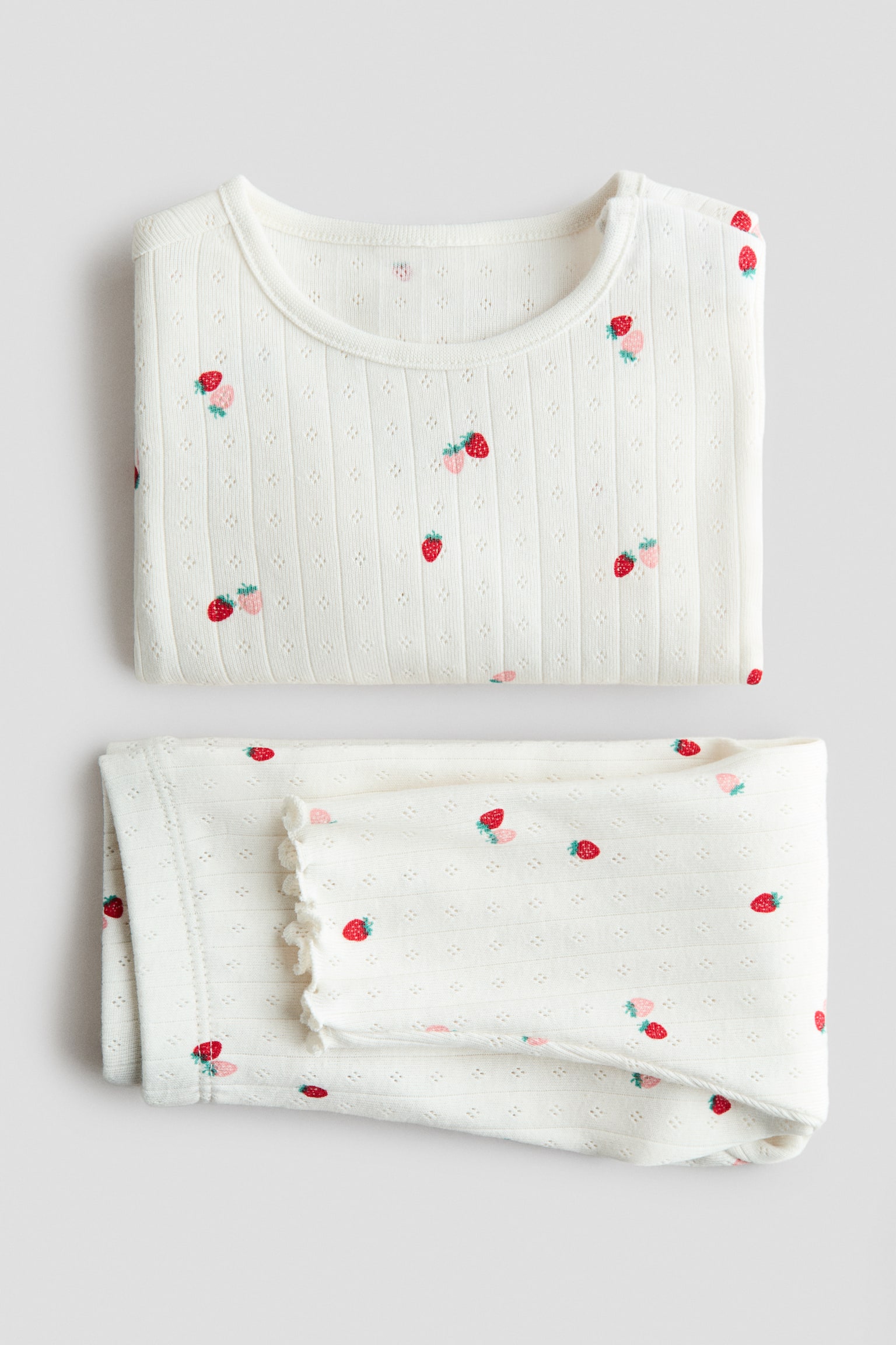 Printed cotton pyjamas - White/Strawberries - 2