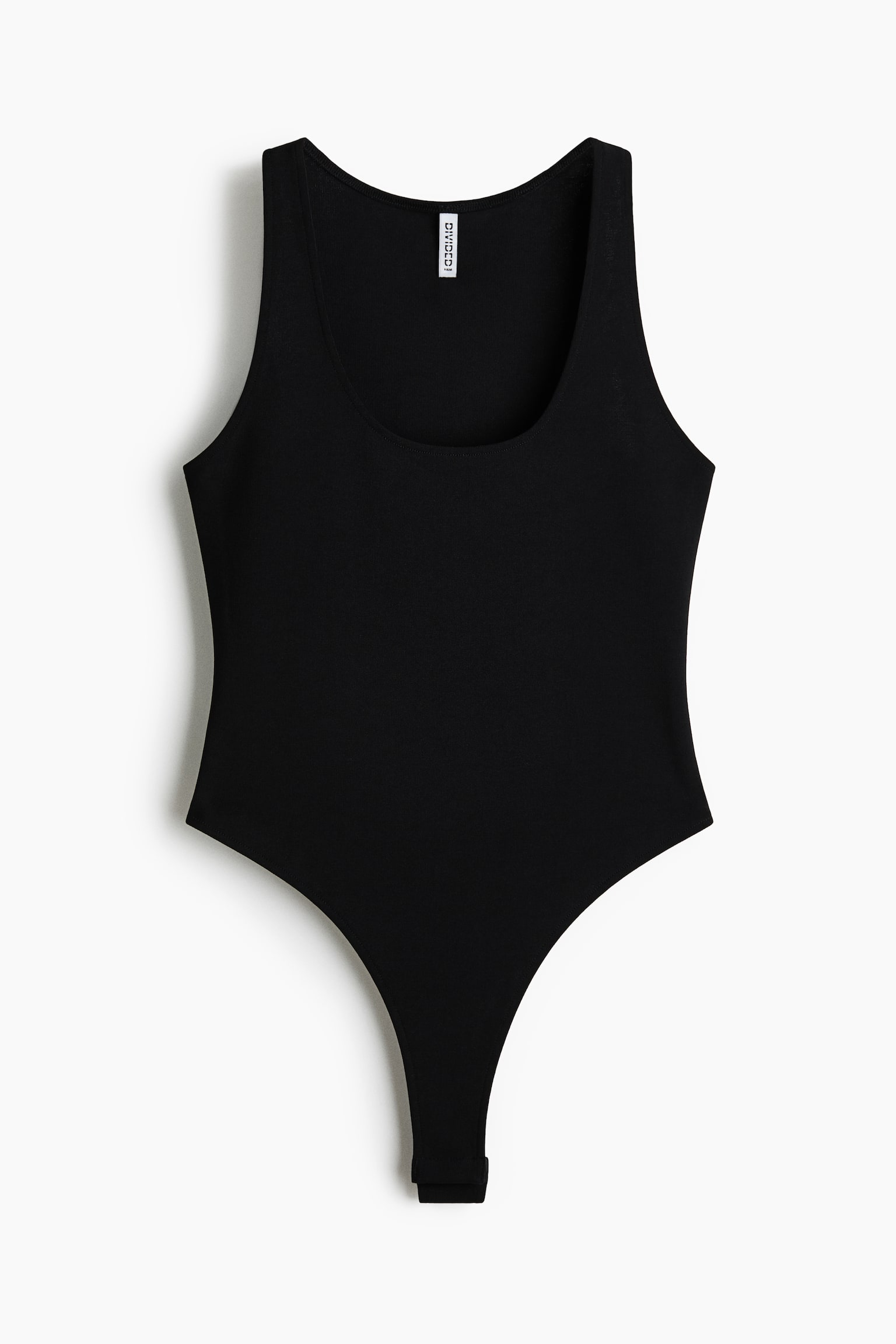 Sleeveless thong body - Black/White - 1